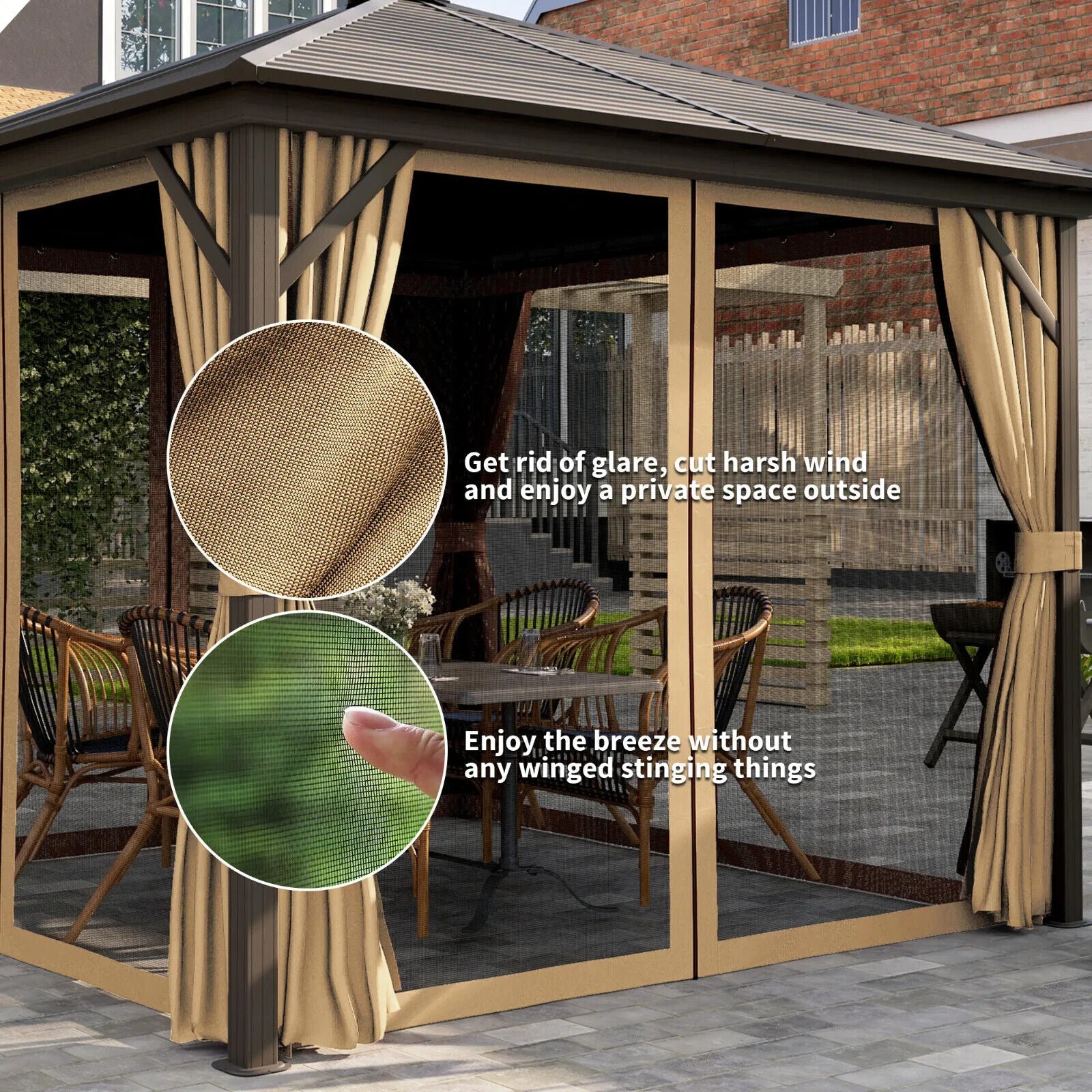 3x3(m) Hardtop Metal Gazebo Outdoor Garden Shelter Heavy Duty Patio Marquee Tent - Home and Garden Furniture Shop - #rustic - furniture#