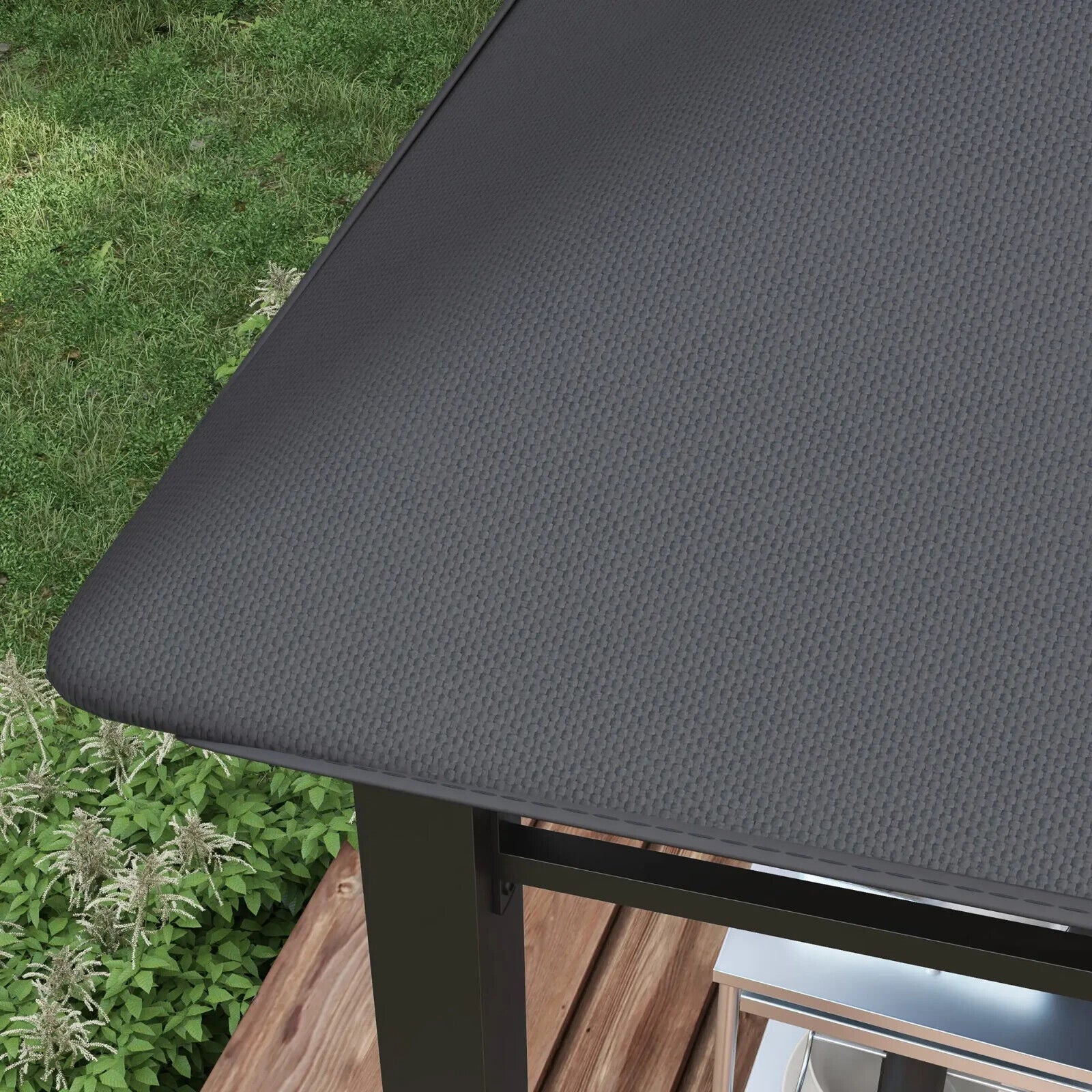 3x3(m) Outdoor Patio Gazebo Metal Garden Pavilion Canopy Tent Steel Frame Grey - Home and Garden Furniture Shop - #rustic - furniture#