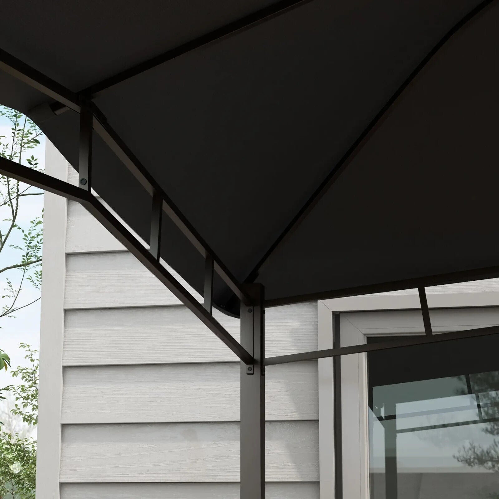3x3(m) Outdoor Patio Gazebo Metal Garden Pavilion Canopy Tent Steel Frame Grey - Home and Garden Furniture Shop - #rustic - furniture#