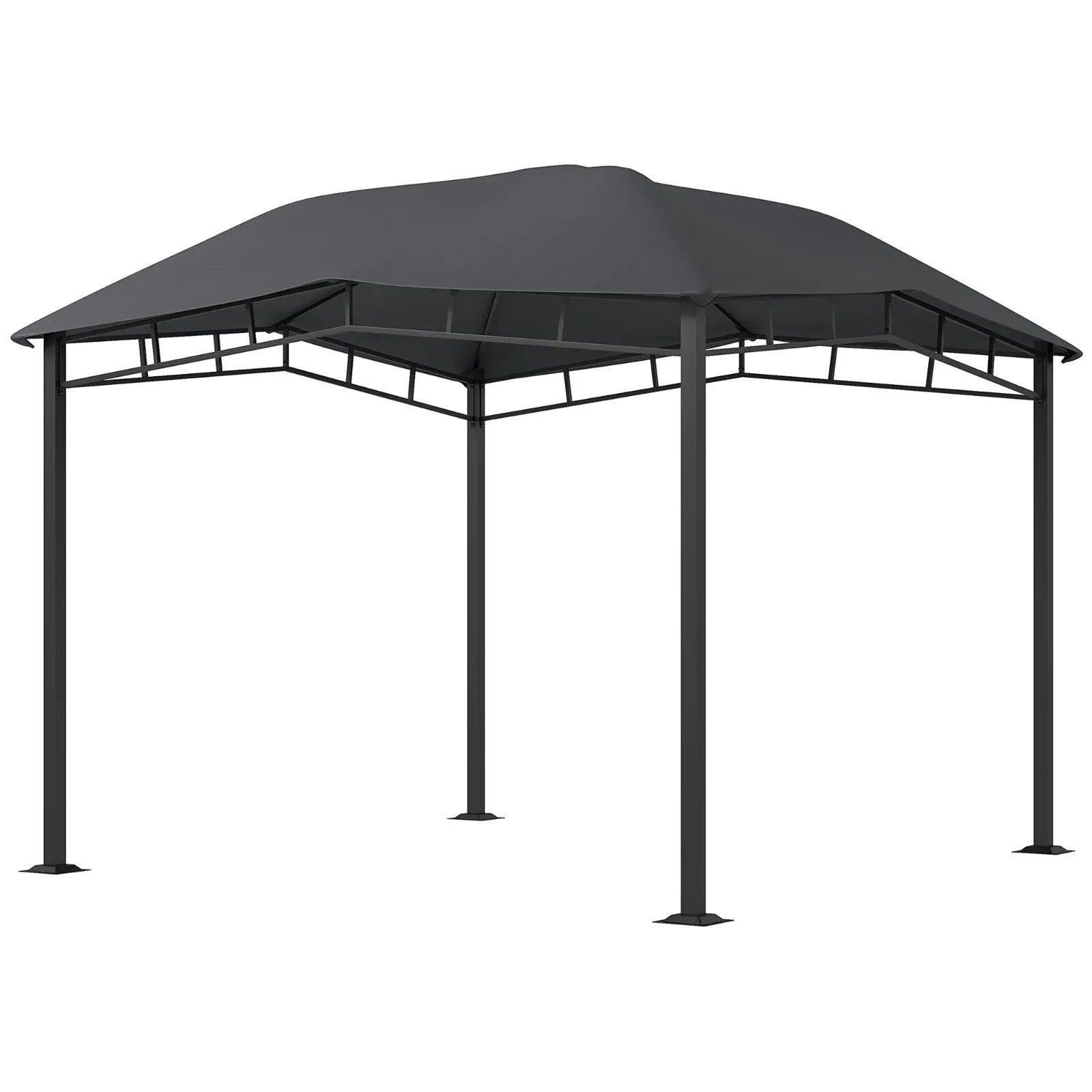 3x3(m) Outdoor Patio Gazebo Metal Garden Pavilion Canopy Tent Steel Frame Grey - Home and Garden Furniture Shop - rustic - furniture