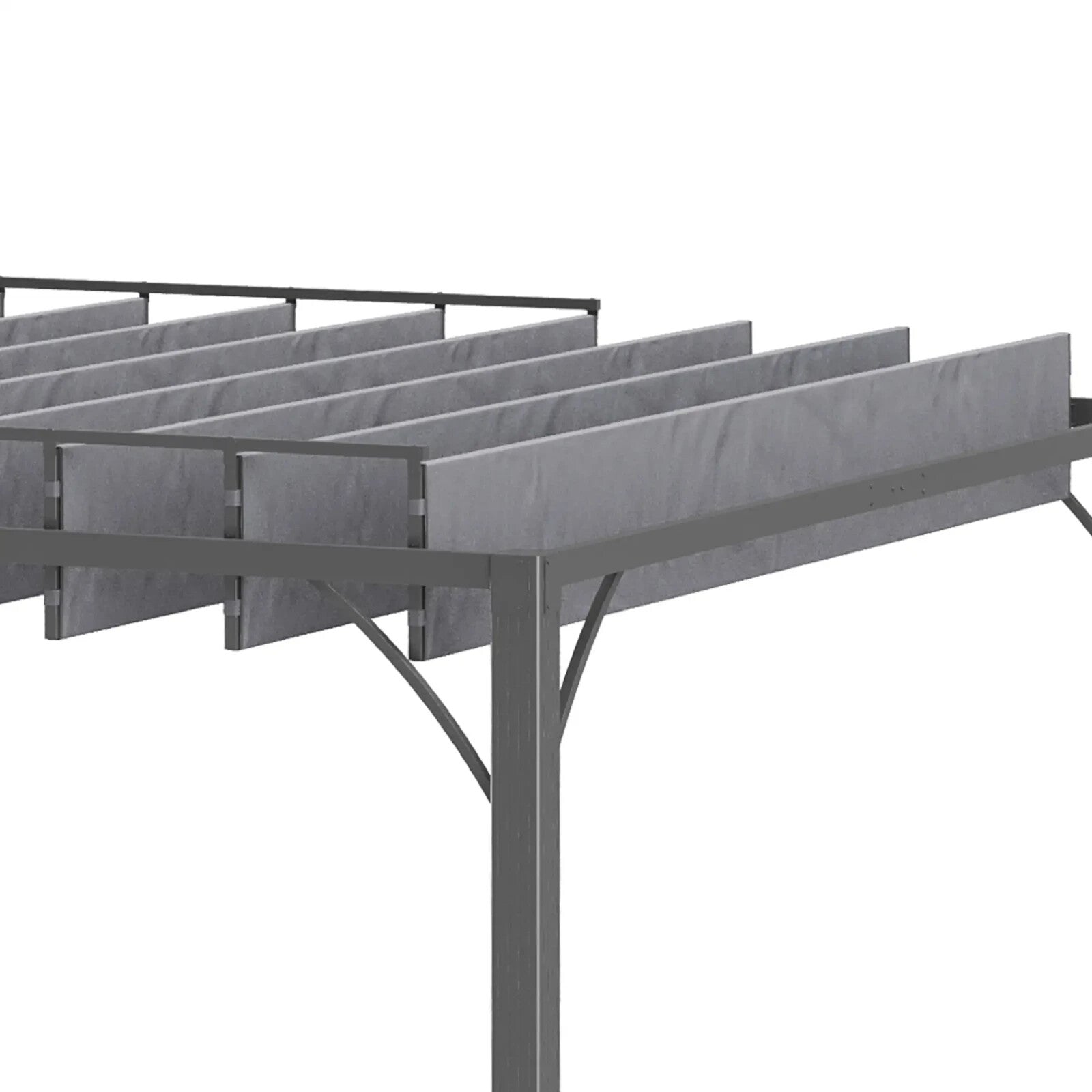 3x3m Outdoor Pergola with Retractable Roof Grey Aluminium Patio Gazebo Canopy - Home and Garden Furniture Shop - rustic - furniture