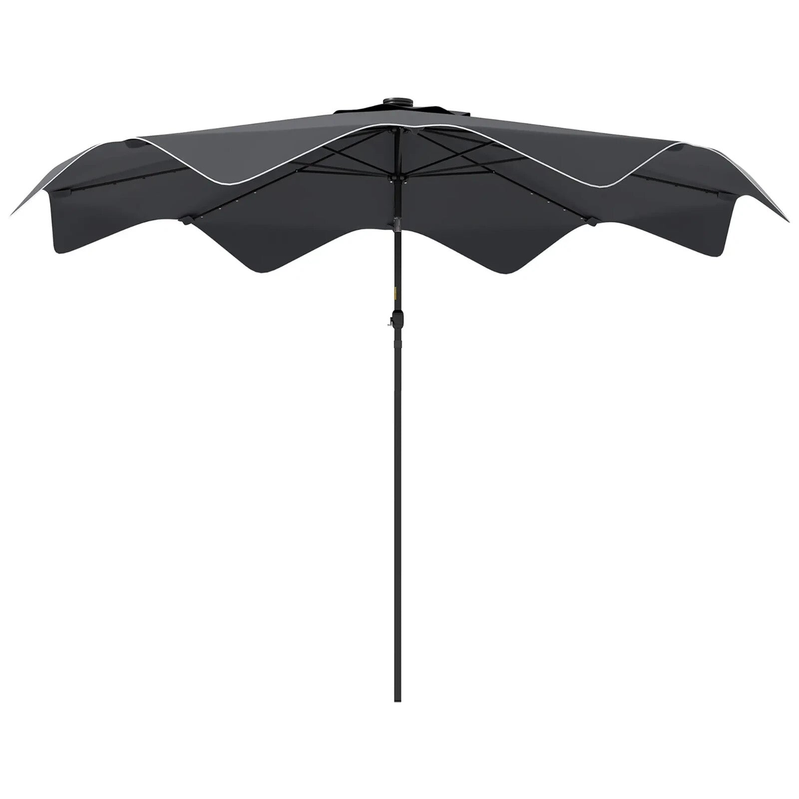 3x3m Solar LED Garden Parasol Patio Umbrella Outdoor Tilt Crank Sun Shade Grey - Home and Garden Furniture Shop - rustic - furniture