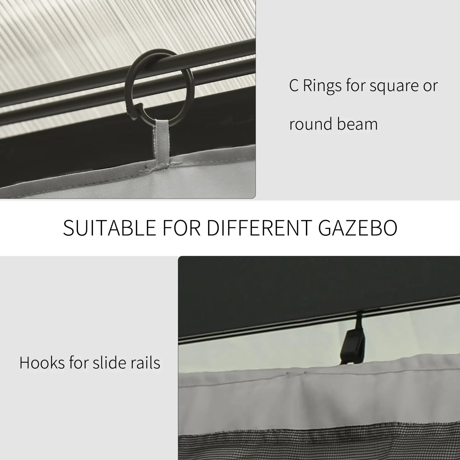 3x3m Universal Gazebo Sidewall Set with 4 Panels & Hooks for Pergola & Cabana - Home and Garden Furniture Shop - rustic - furniture