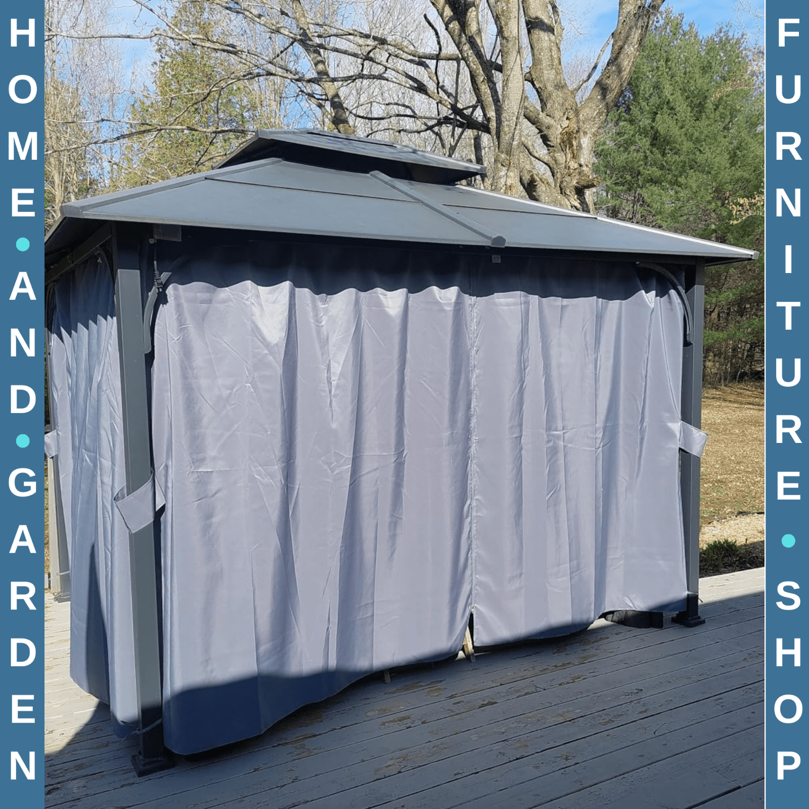 3x3m Universal Gazebo Sidewall Set with 4 Panels & Hooks for Pergola & Cabana - Home and Garden Furniture Shop - rustic - furniture