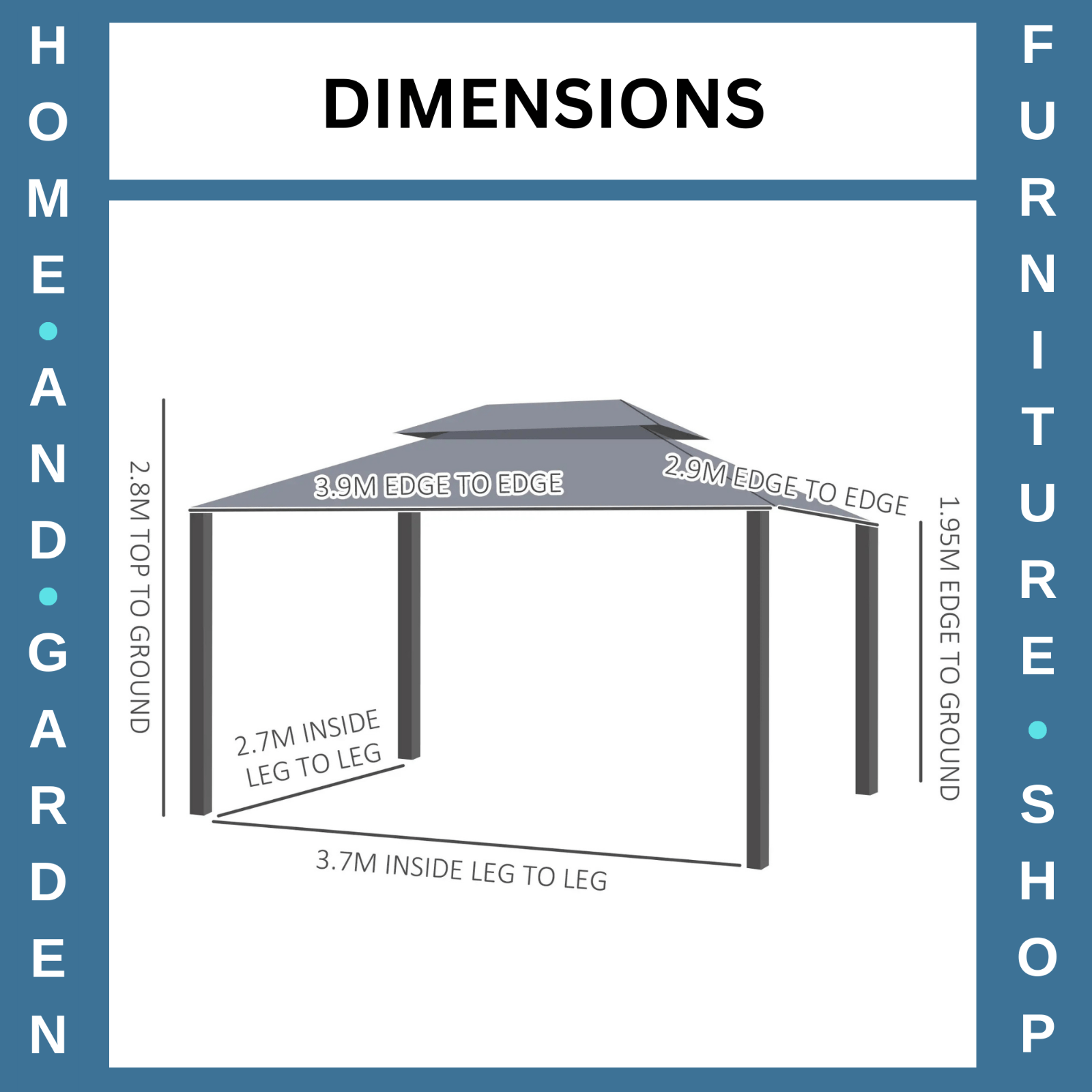 3x4m Aluminium Garden Gazebo Marquee Canopy Tent Netting Patio Party Pavilion - Home and Garden Furniture Shop - rustic - furniture