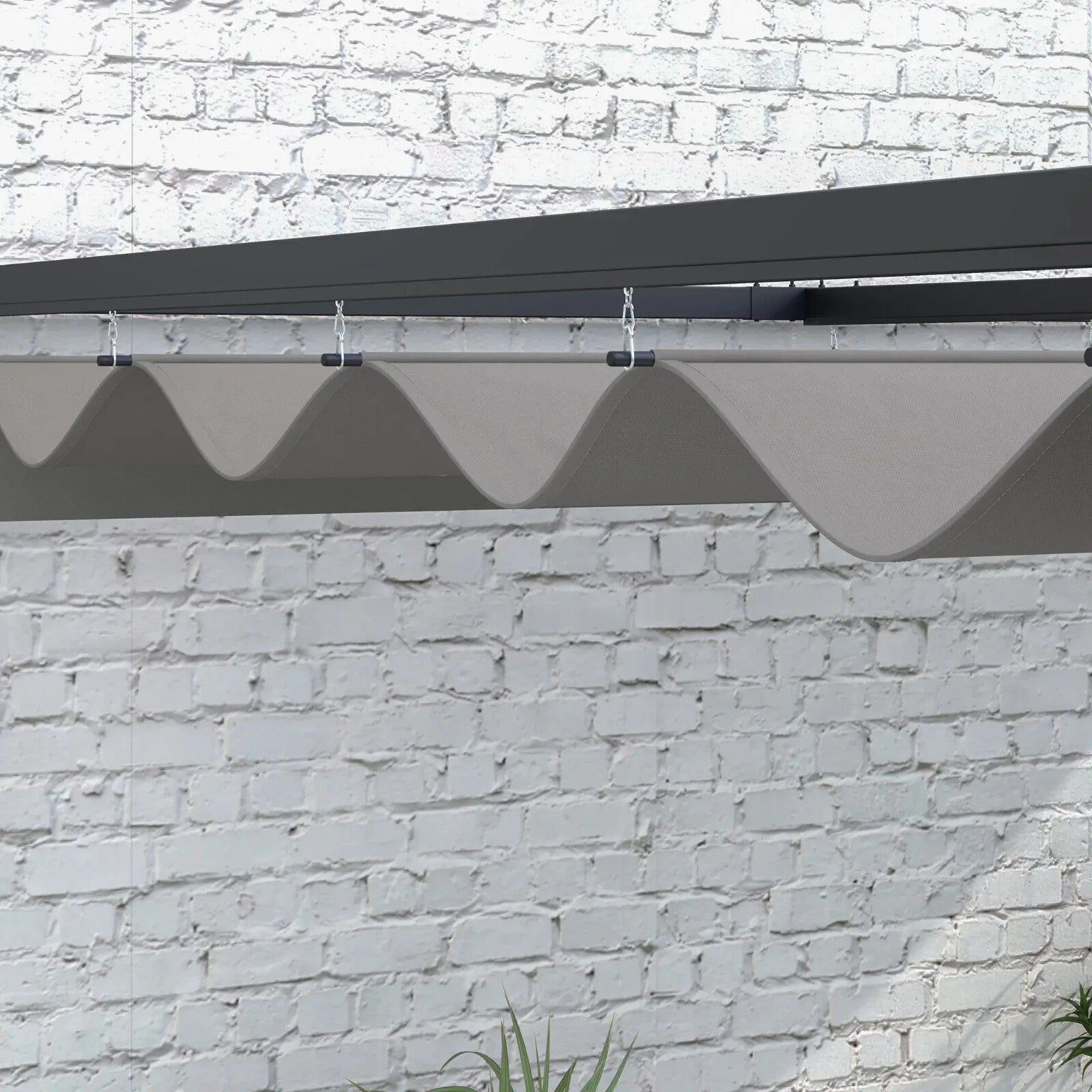 3x4m Lean To Pergola with Retractable Roof Metal Patio Canopy for Deck Shelter - Home and Garden Furniture Shop - rustic - furniture