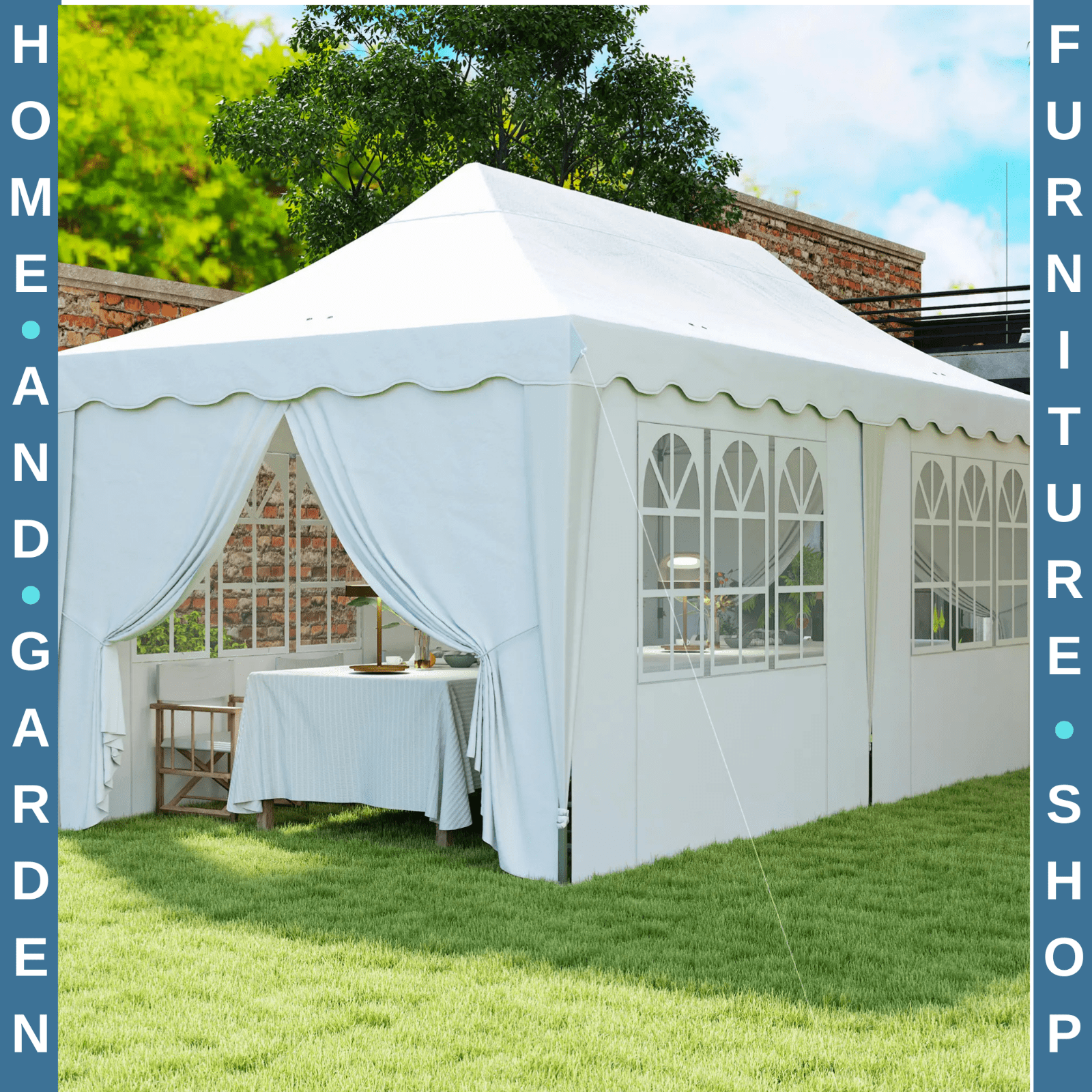 3x6m Garden Pop - Up Gazebo with Sides and Carry Bag - UPF50+ Outdoor Event Tent - Home and Garden Furniture Shop - #rustic - furniture#