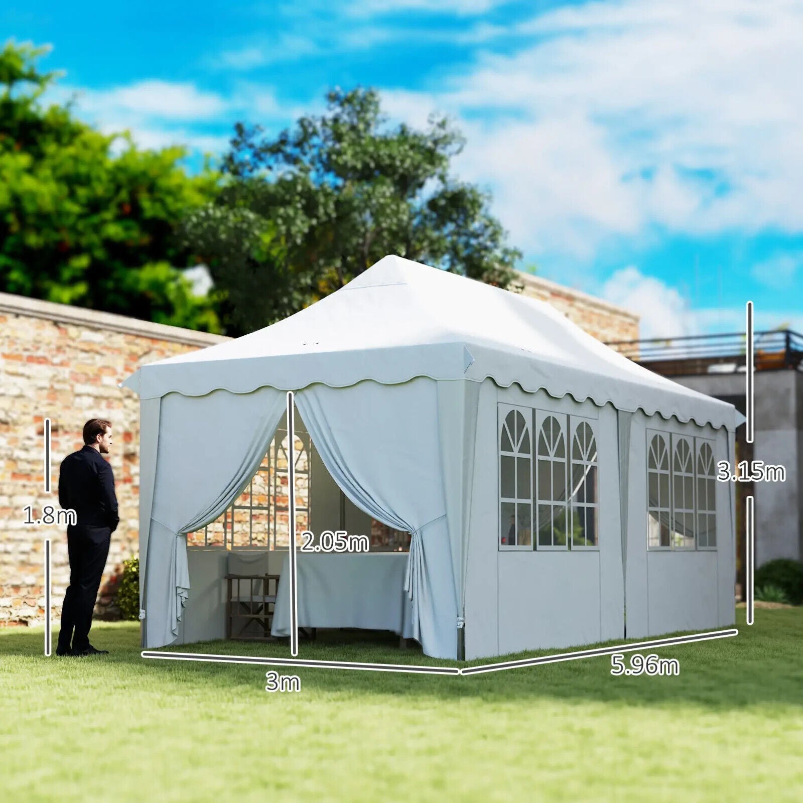 3x6m Garden Pop - Up Gazebo with Sides and Carry Bag - UPF50+ Outdoor Event Tent - Home and Garden Furniture Shop - #rustic - furniture#