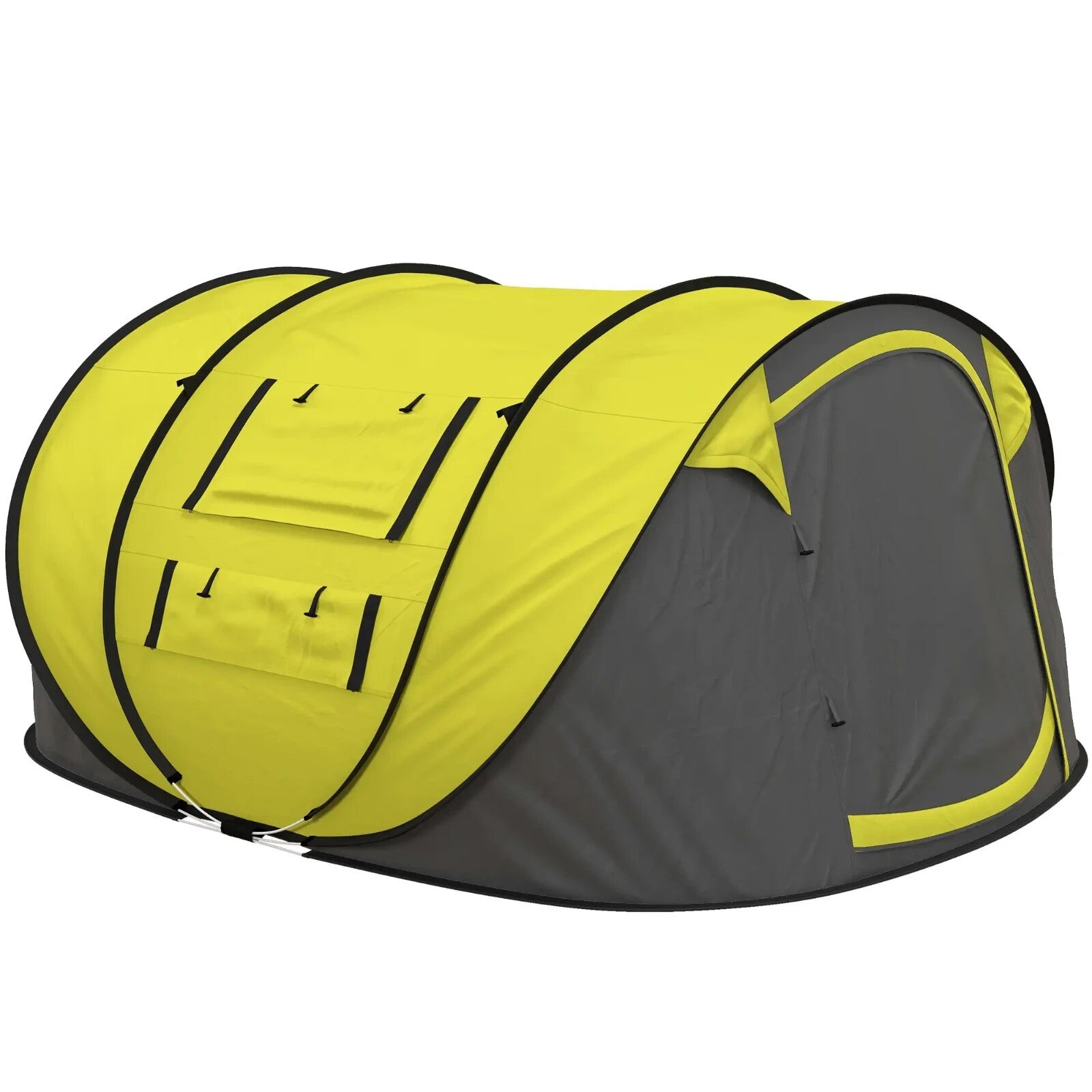 4 - 5 Person Waterproof Pop Up Camping Tent w/ Mesh Windows & Carry Bag for Family - Home and Garden Furniture Shop - rustic - furniture