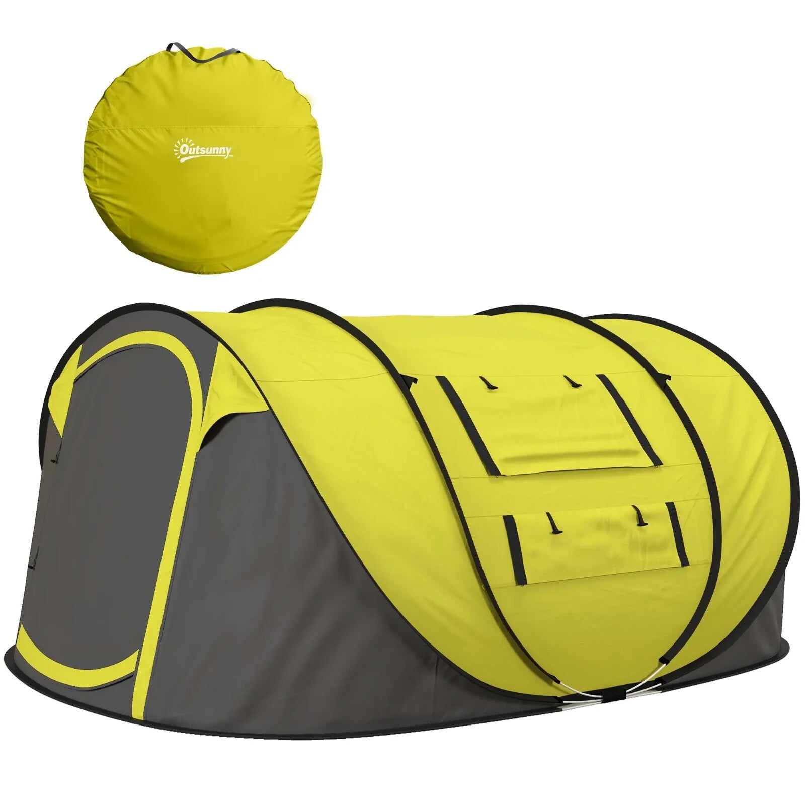 4 - 5 Person Waterproof Pop Up Camping Tent w/ Mesh Windows & Carry Bag for Family - Home and Garden Furniture Shop - rustic - furniture