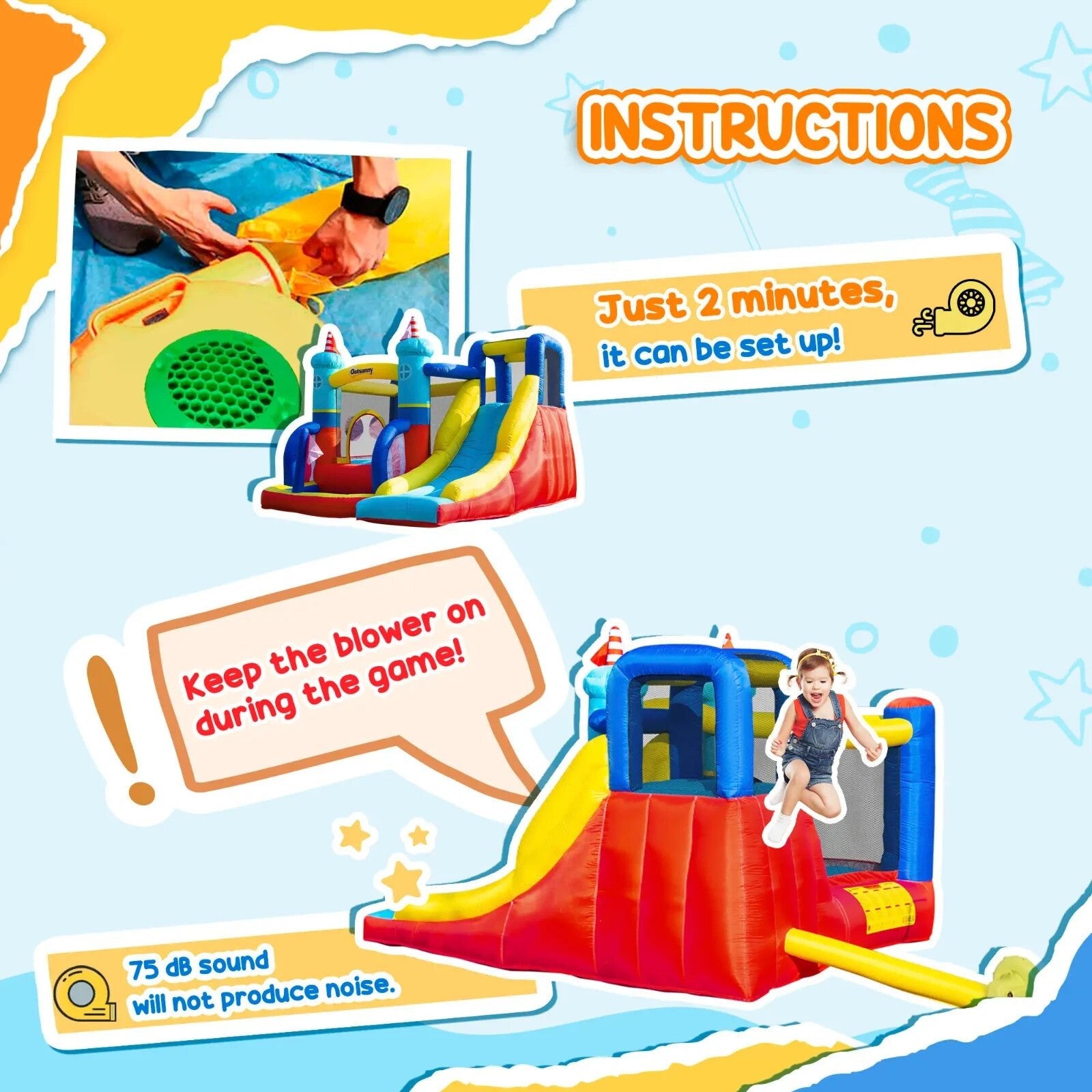 4 in 1 Kids Garden Inflatable Bouncy Castle Trampoline Water Pool Climbing Wall - Home and Garden Furniture Shop - rustic - furniture