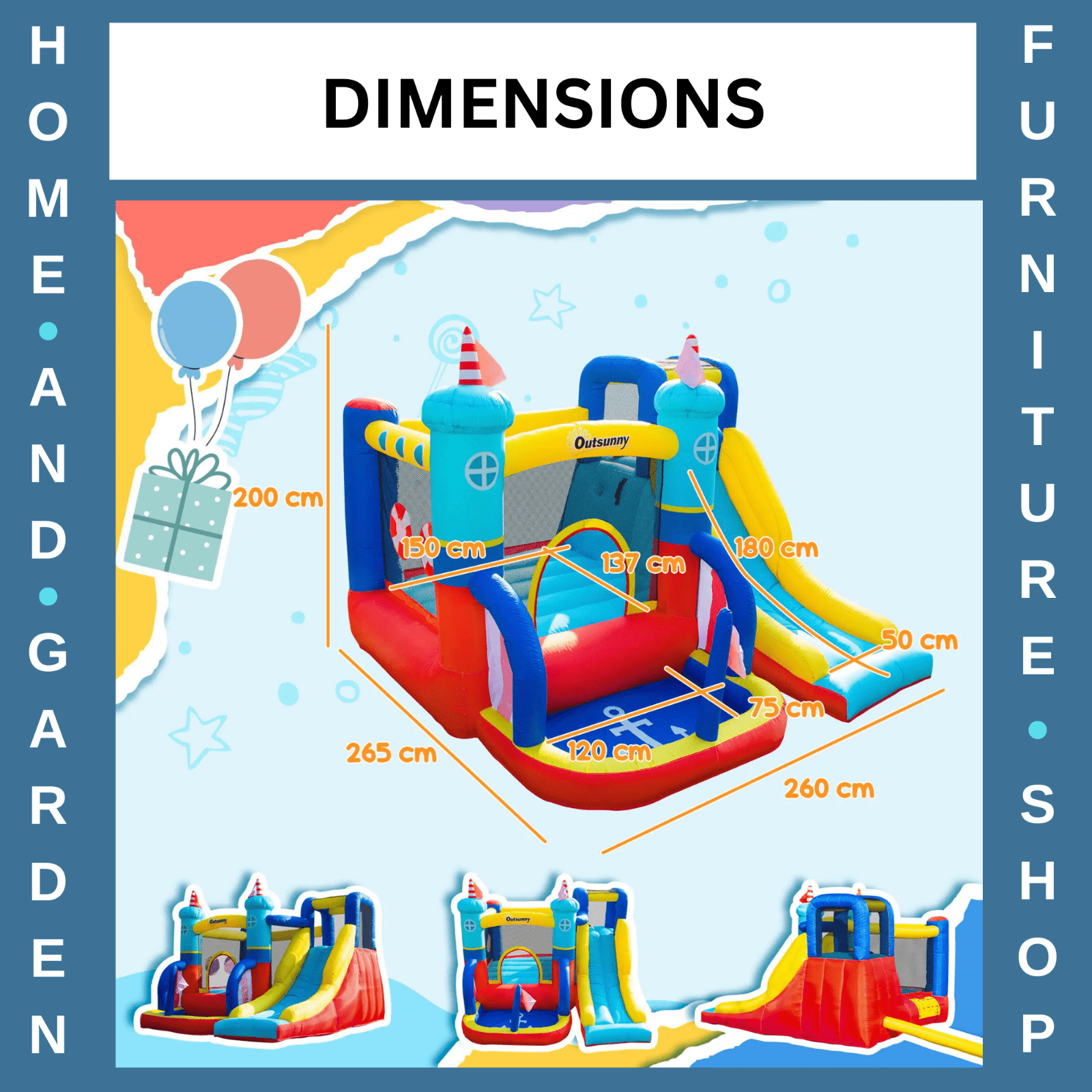 4 in 1 Kids Garden Inflatable Bouncy Castle Trampoline Water Pool Climbing Wall - Home and Garden Furniture Shop - rustic - furniture