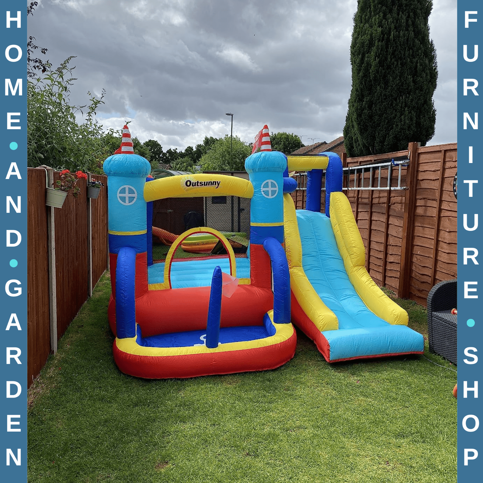 4 in 1 Kids Garden Inflatable Bouncy Castle Trampoline Water Pool Climbing Wall - Home and Garden Furniture Shop - rustic - furniture