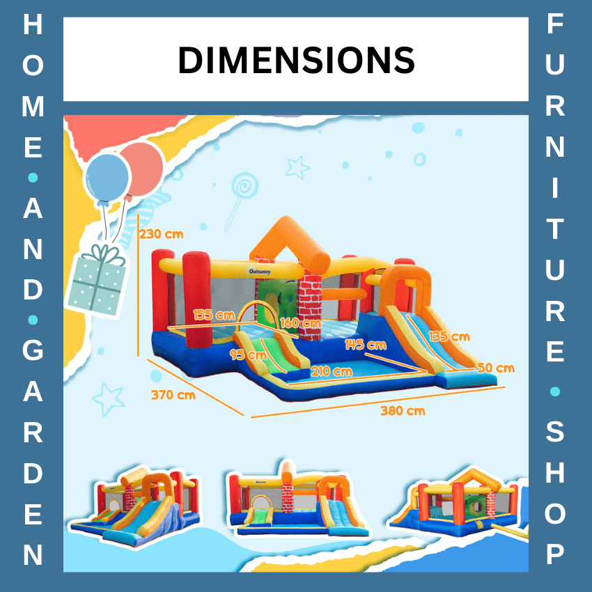 4 in 1 Kids Inflatable Bouncy Castle with Double Slide Pool and Climbing Wall - Home and Garden Furniture Shop - rustic - furniture