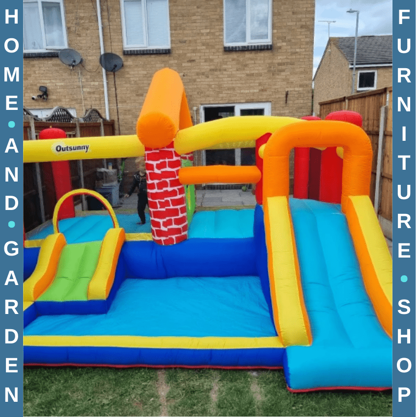 4 in 1 Kids Inflatable Bouncy Castle with Double Slide Pool and Climbing Wall - Home and Garden Furniture Shop - rustic - furniture