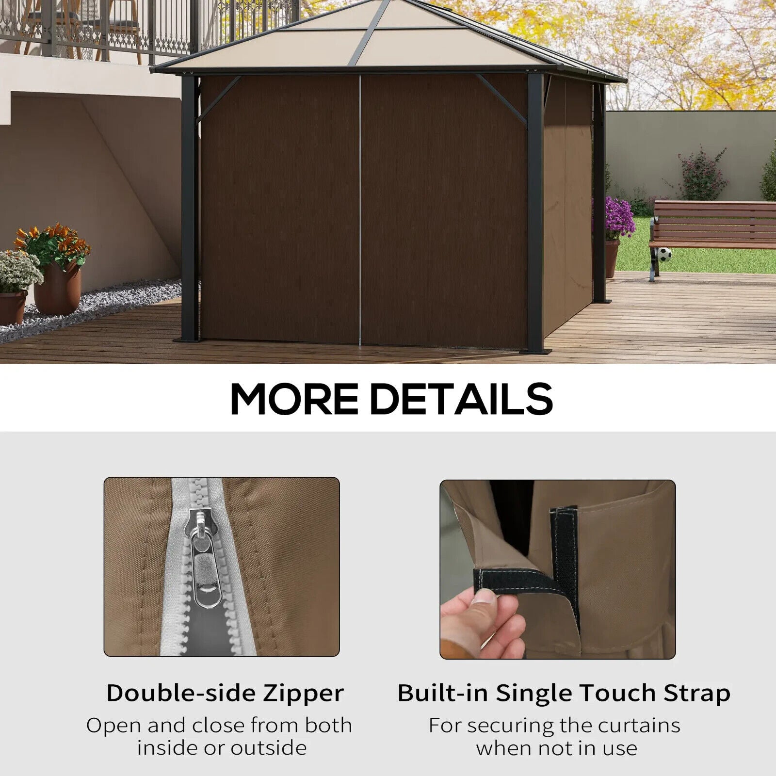 4 Pack Gazebo Replacement Sidewalls Privacy Panels for 3x4m Outdoor Canopy Tent - Home and Garden Furniture Shop - #rustic - furniture#