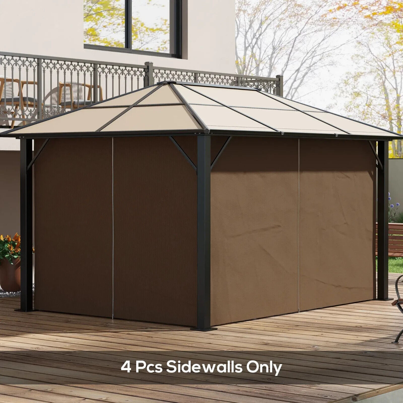 4 Pack Gazebo Replacement Sidewalls Privacy Panels for 3x4m Outdoor Canopy Tent - Home and Garden Furniture Shop - #rustic - furniture#