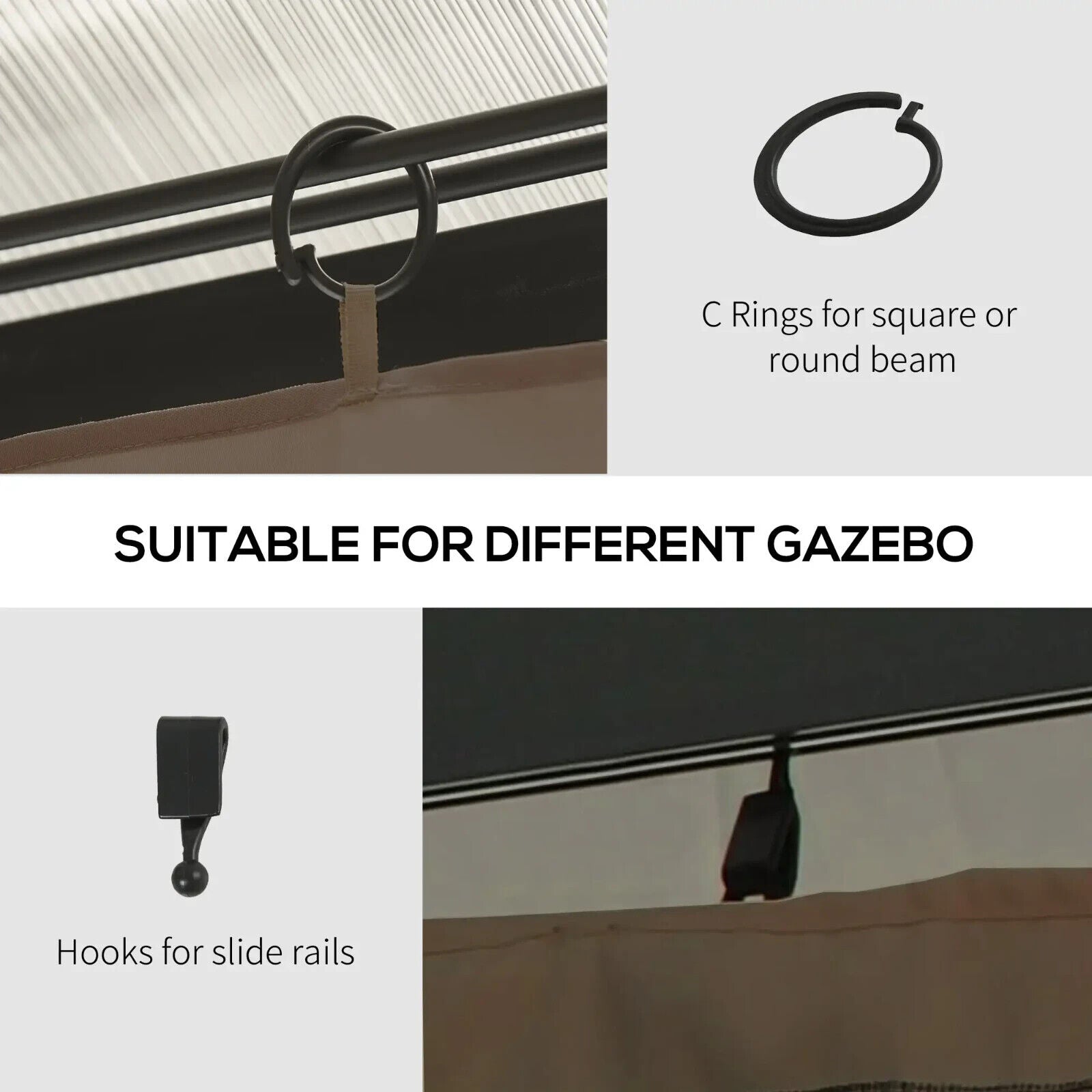 4 Pack Gazebo Replacement Sidewalls Privacy Panels for 3x4m Outdoor Canopy Tent - Home and Garden Furniture Shop - #rustic - furniture#