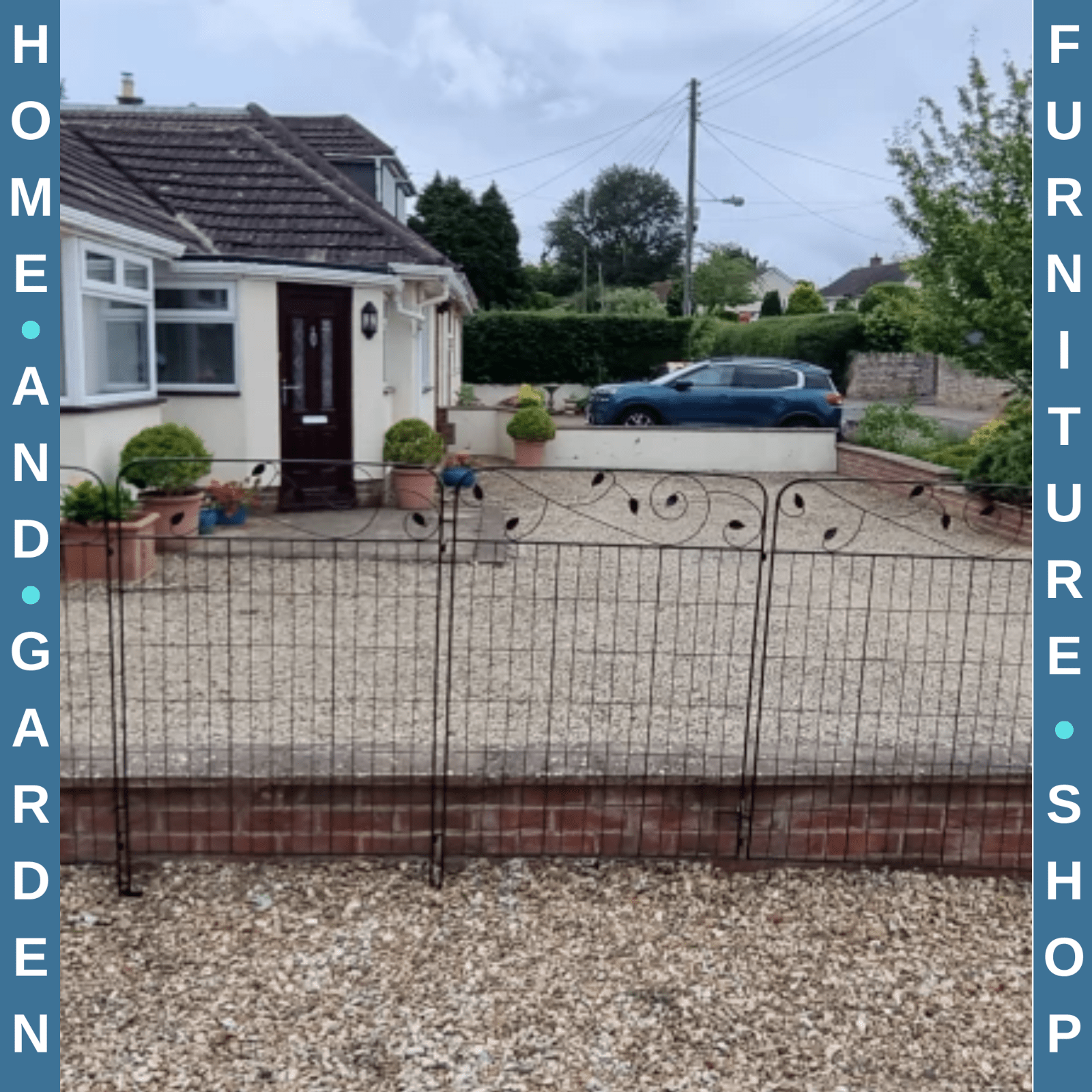 4 - Pcs Decorative Garden Fence Panels 43"x11.5ft Metal Picket Border Edging Black - Home and Garden Furniture Shop - rustic - furniture