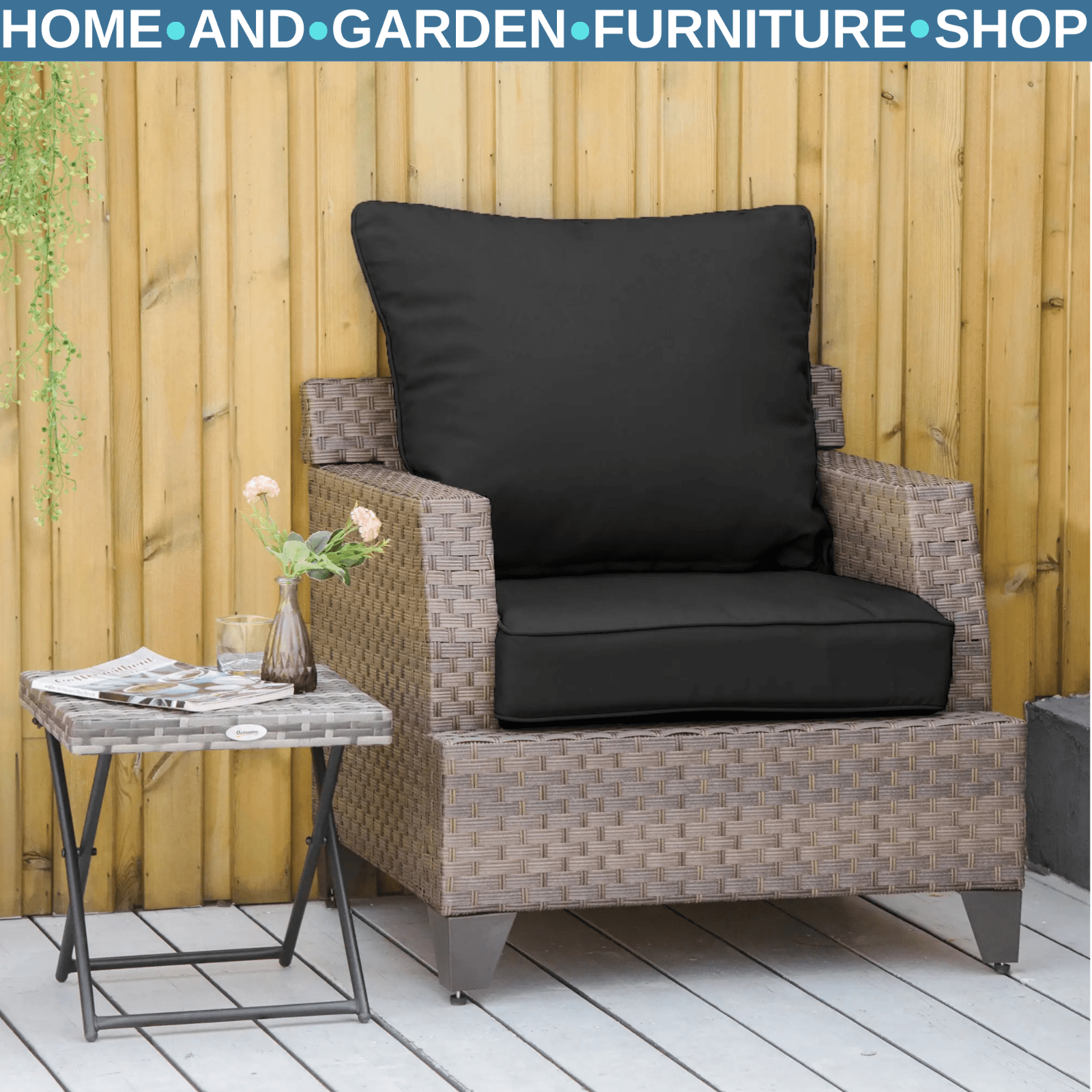 4 Pcs Outdoor Cushion Set Seat and Back Replacement for Patio Garden Chairs Set - Home and Garden Furniture Shop - rustic - furniture