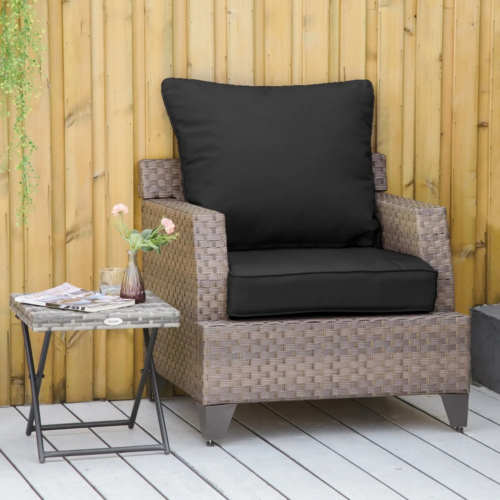 4 Pcs Outdoor Cushion Set Seat and Back Replacement for Patio Garden Chairs Set - Home and Garden Furniture Shop - rustic - furniture