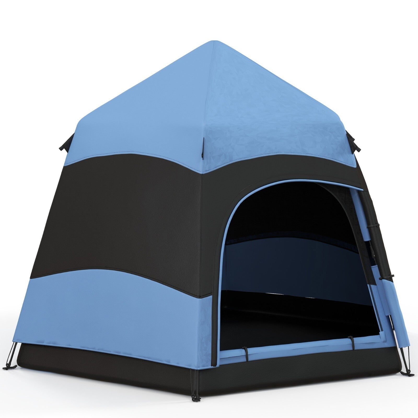 4 Person Hexagon Dome Tent Pop Up Camping Shelter with Rainfly and Welded Floor - Home and Garden Furniture Shop - rustic - furniture