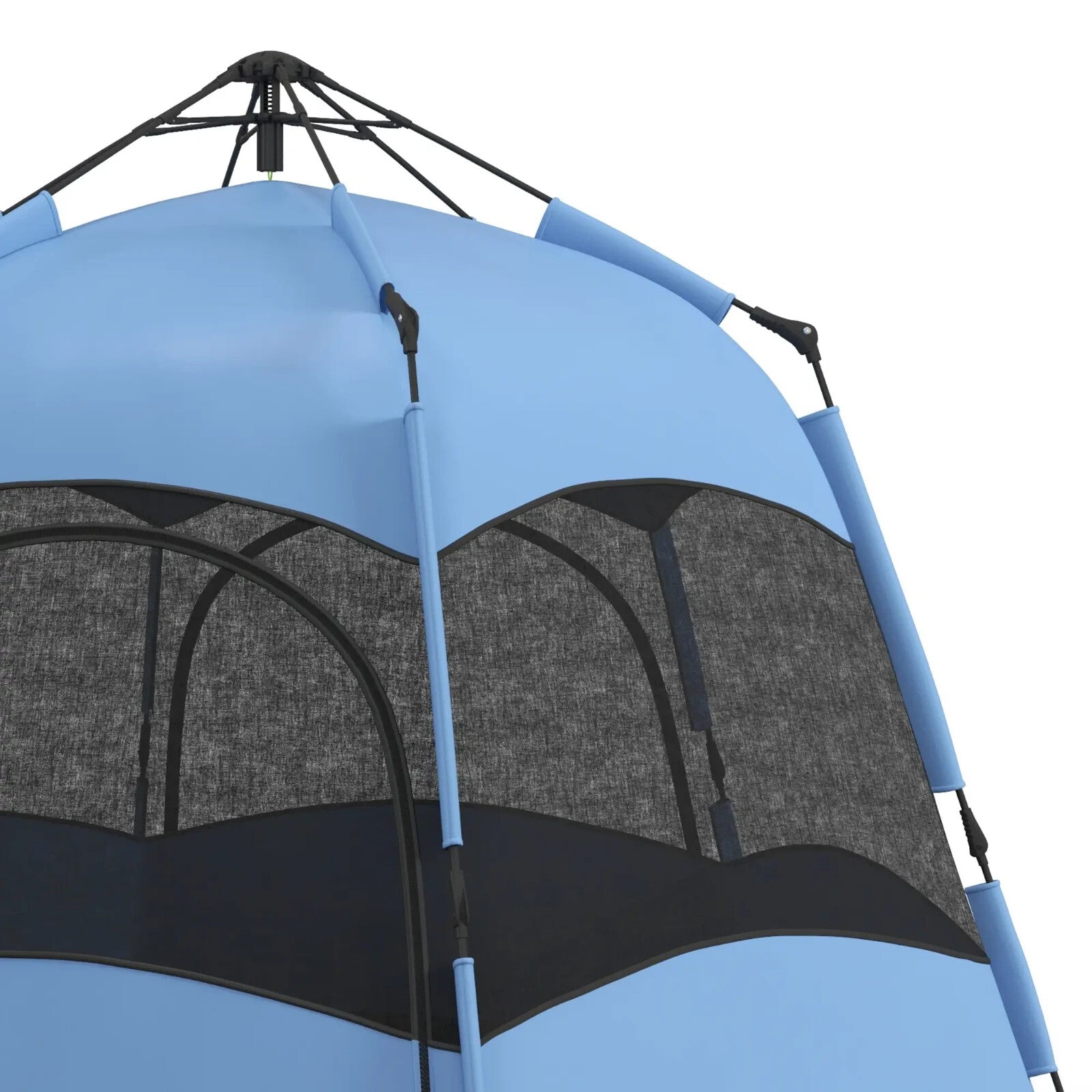 4 Person Hexagon Dome Tent Pop Up Camping Shelter with Rainfly and Welded Floor - Home and Garden Furniture Shop - rustic - furniture