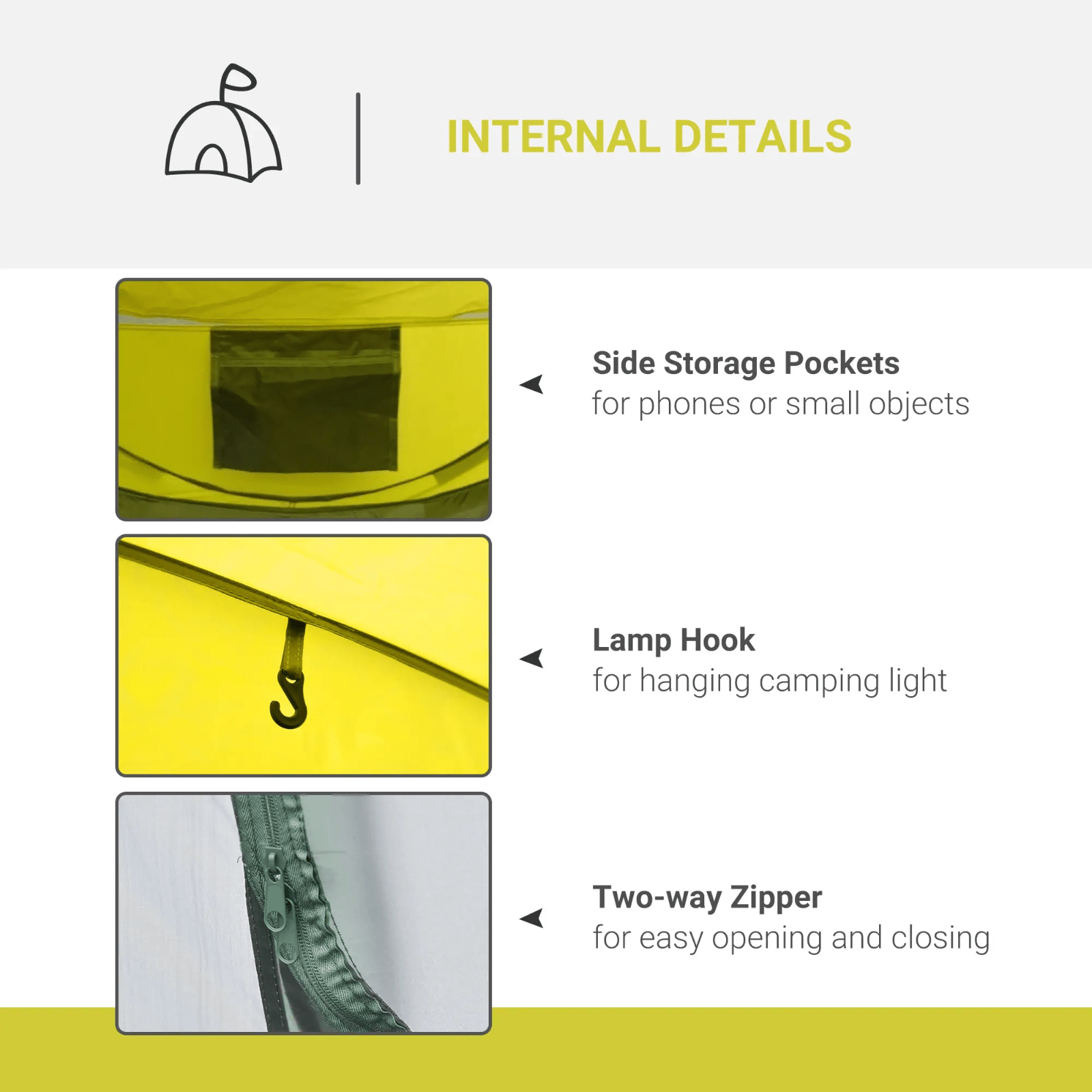 4 Person Pop Up Tent Family Camping Waterproof Groundsheet Lightweight FOXDEN - Home and Garden Furniture Shop - rustic - furniture