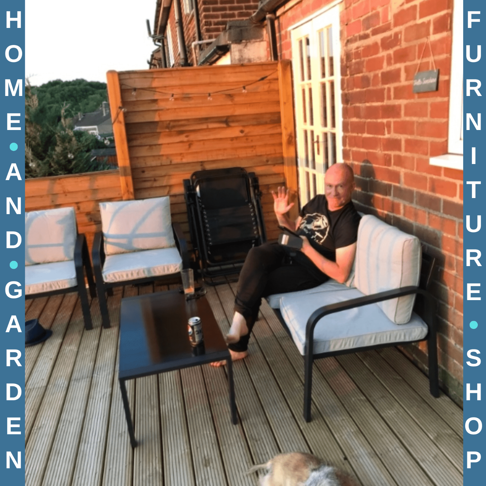 4 Piece Aluminium Garden Dining Set with Sofa Chairs Glass Table and Cushions - Home and Garden Furniture Shop - rustic - furniture