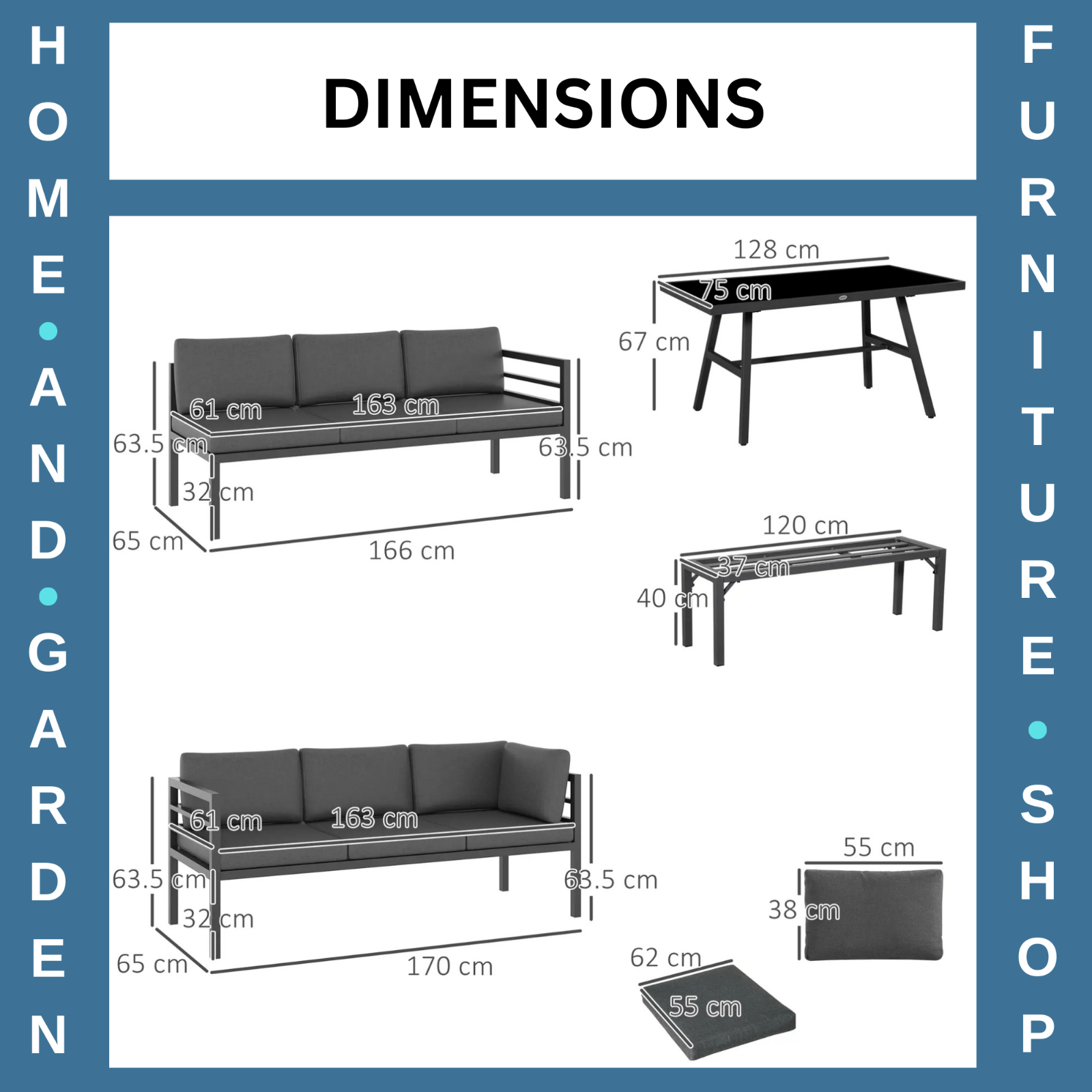4 Piece L Shaped Garden Furniture Set 8 Seater Aluminium Patio Sofa Dining Set - Home and Garden Furniture Shop - #rustic - furniture#