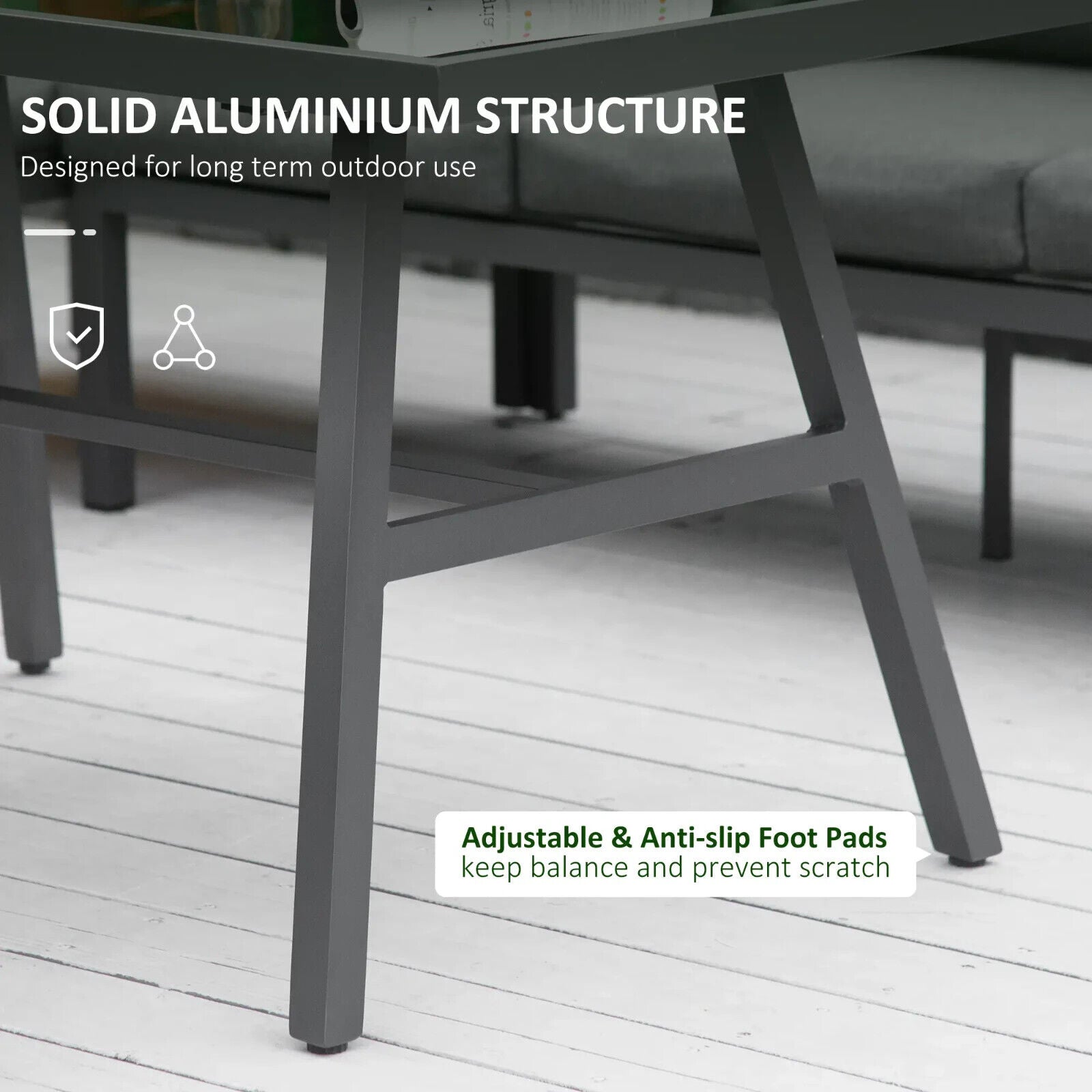 4 Piece L Shaped Garden Furniture Set 8 Seater Aluminium Patio Sofa Dining Set - Home and Garden Furniture Shop - #rustic - furniture#