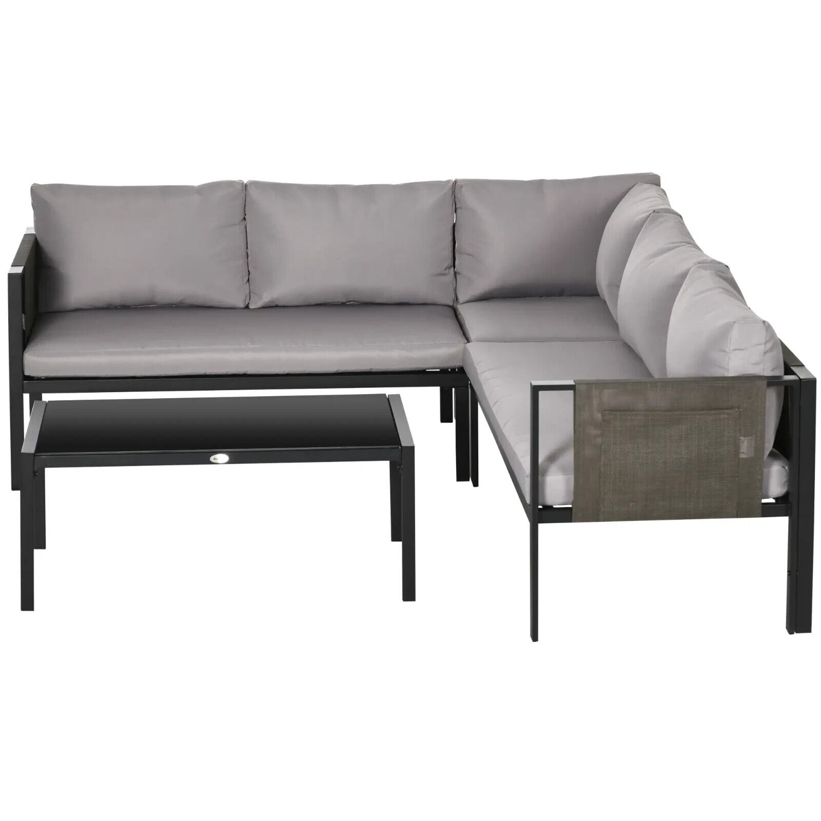4 Piece Metal Garden Furniture Set with Coffee Table & Mesh Chairs Outdoor Patio - Home and Garden Furniture Shop - #rustic - furniture#