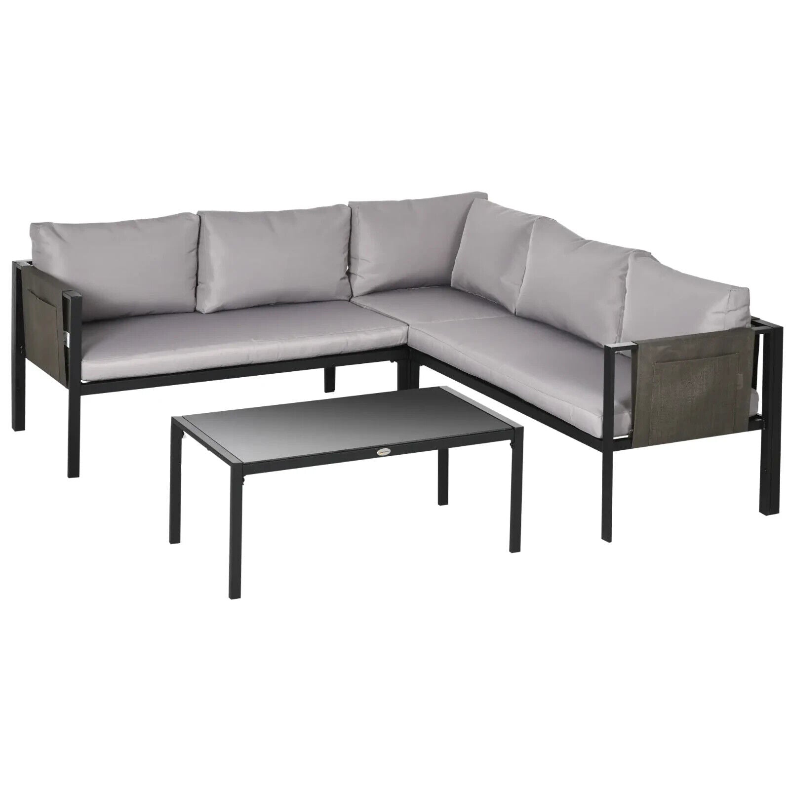 4 Piece Metal Garden Furniture Set with Coffee Table & Mesh Chairs Outdoor Patio - Home and Garden Furniture Shop - #rustic - furniture#