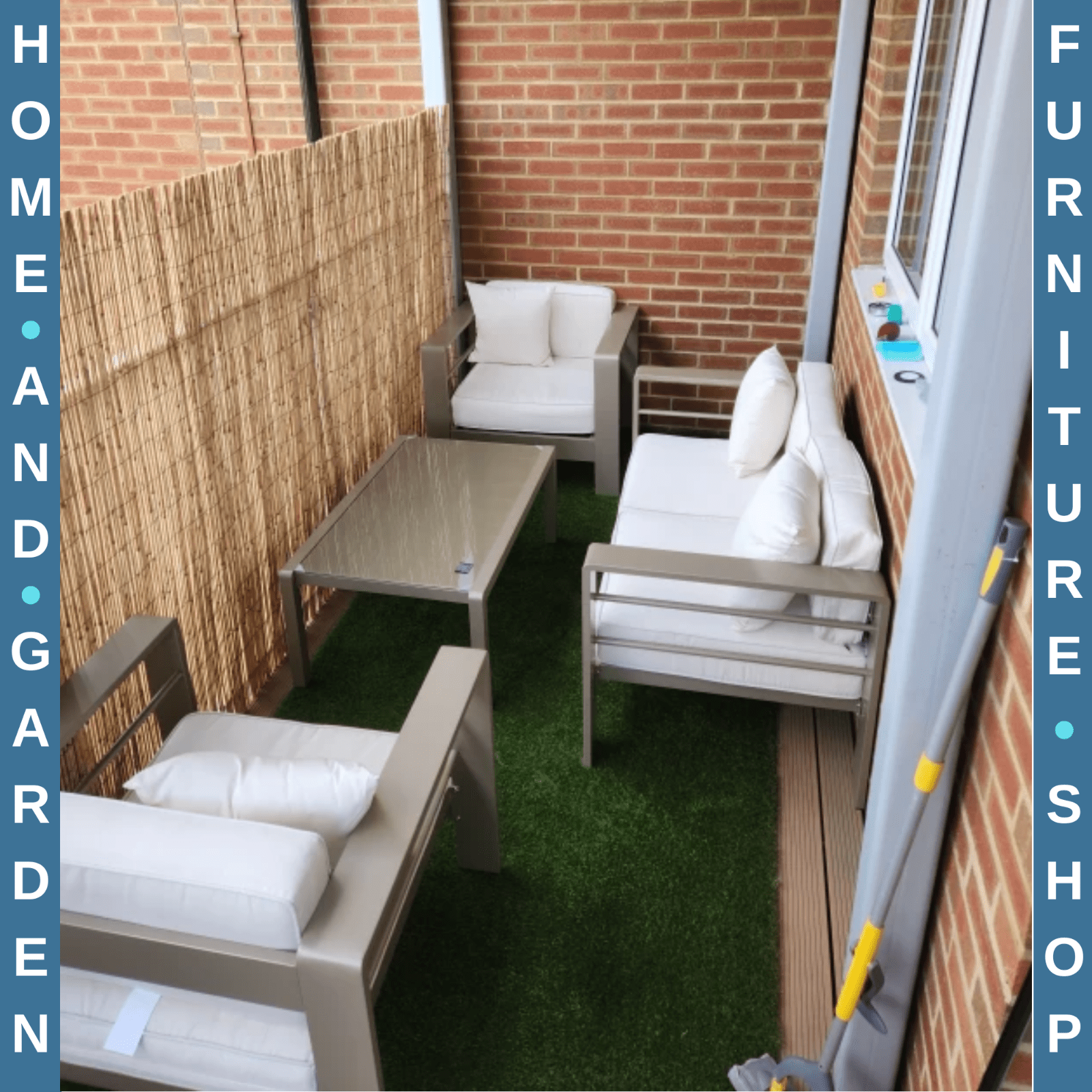 4 - Piece Outdoor Garden Furniture Set with Aluminium Frame and Cushioned Seats - Home and Garden Furniture Shop - rustic - furniture