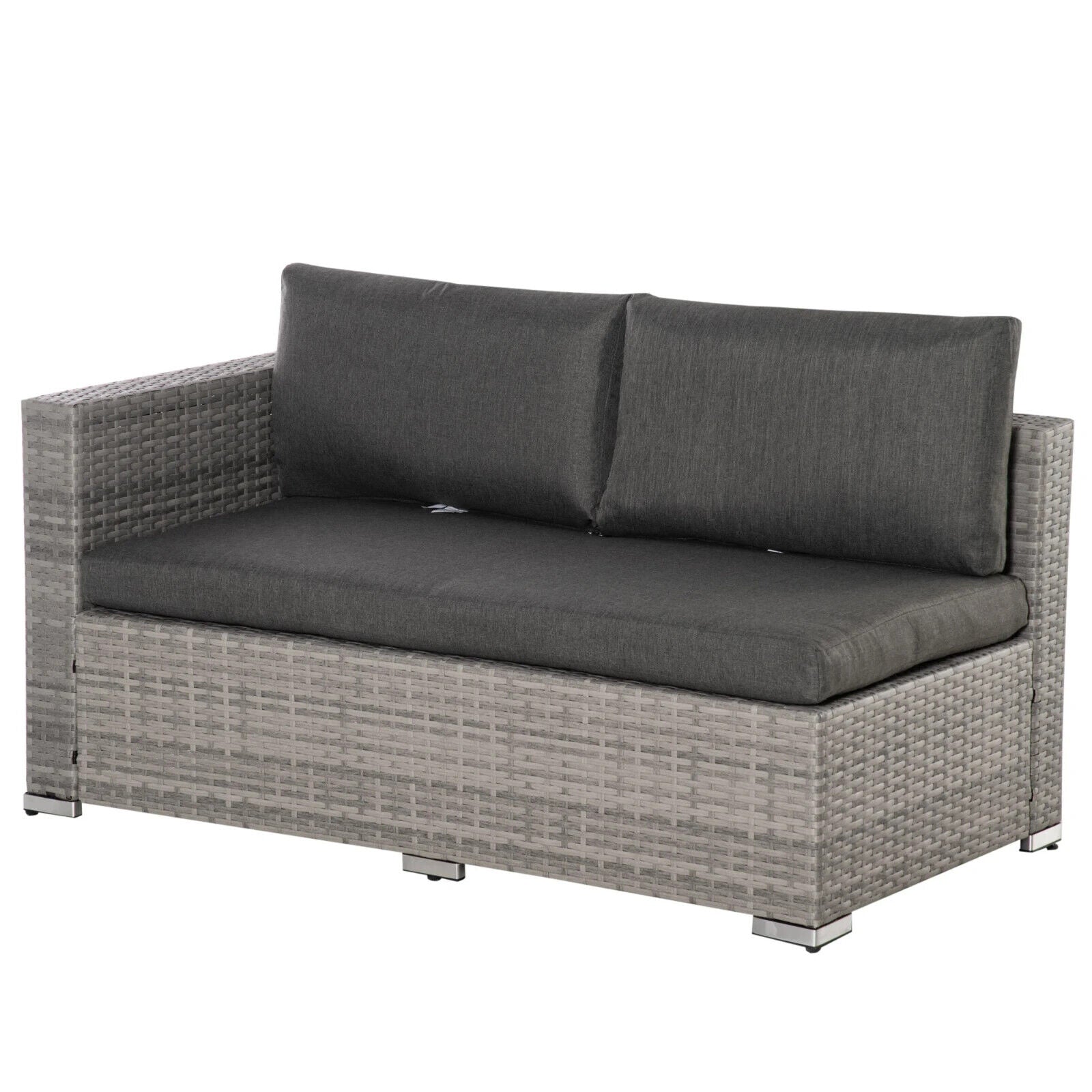 4 Piece Patio Rattan Sofa Set Outdoor 6 Seater Furniture w/ Tempered Glass Table - Home and Garden Furniture Shop - #rustic - furniture#
