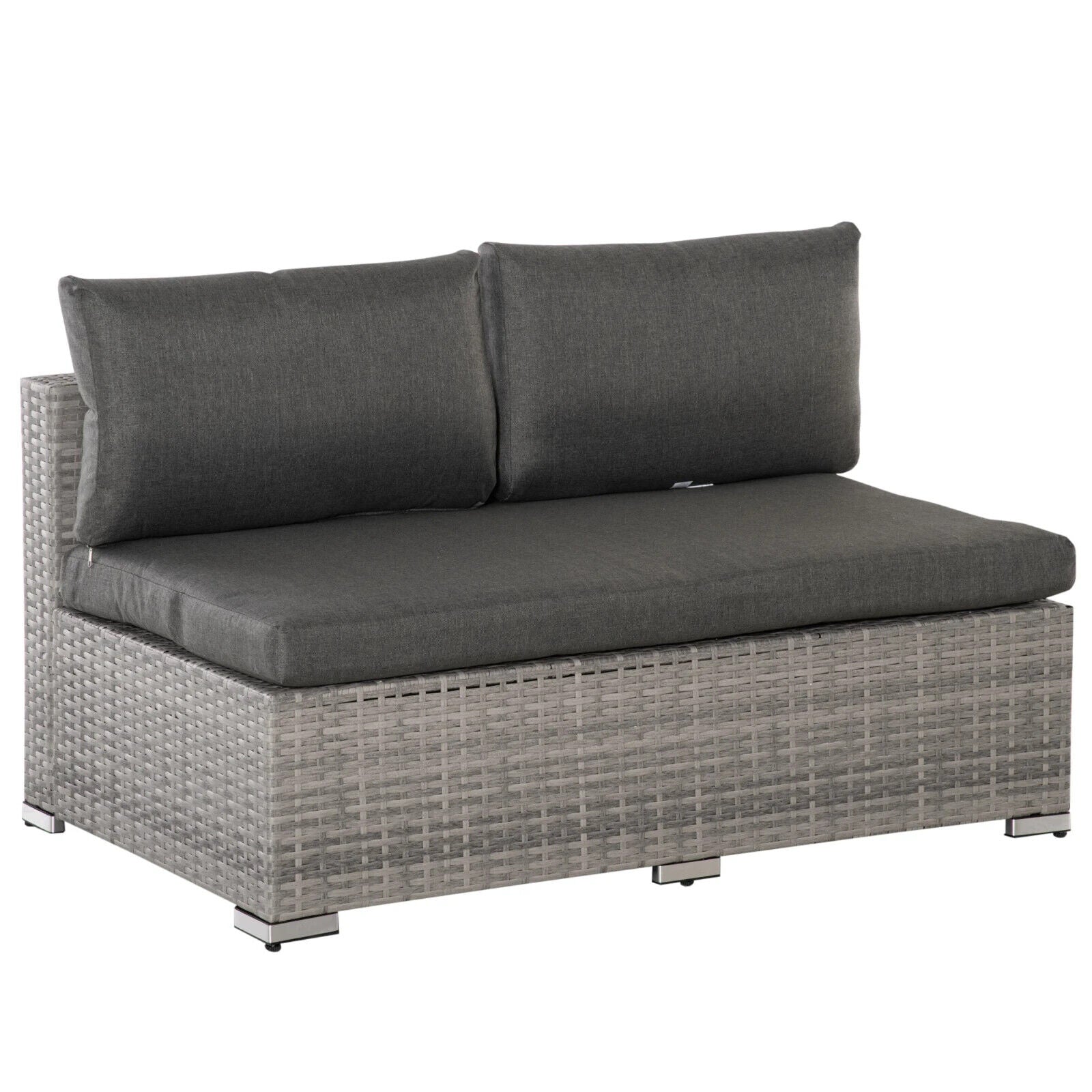 4 Piece Patio Rattan Sofa Set Outdoor 6 Seater Furniture w/ Tempered Glass Table - Home and Garden Furniture Shop - #rustic - furniture#