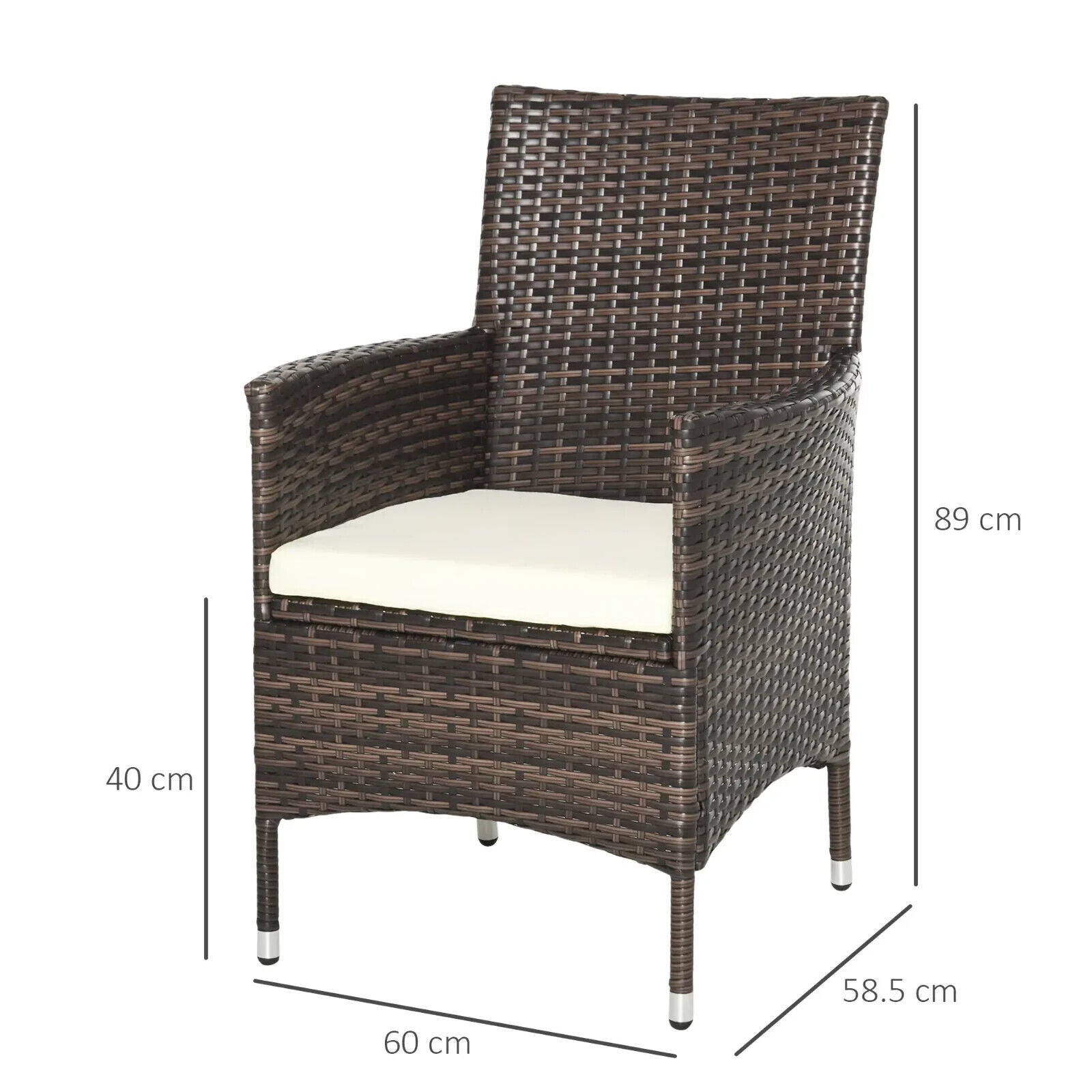 4 Piece Rattan Chair Set with Cushion Patio Sofa Seating Garden Furniture Coffee - Home and Garden Furniture Shop - #rustic - furniture#