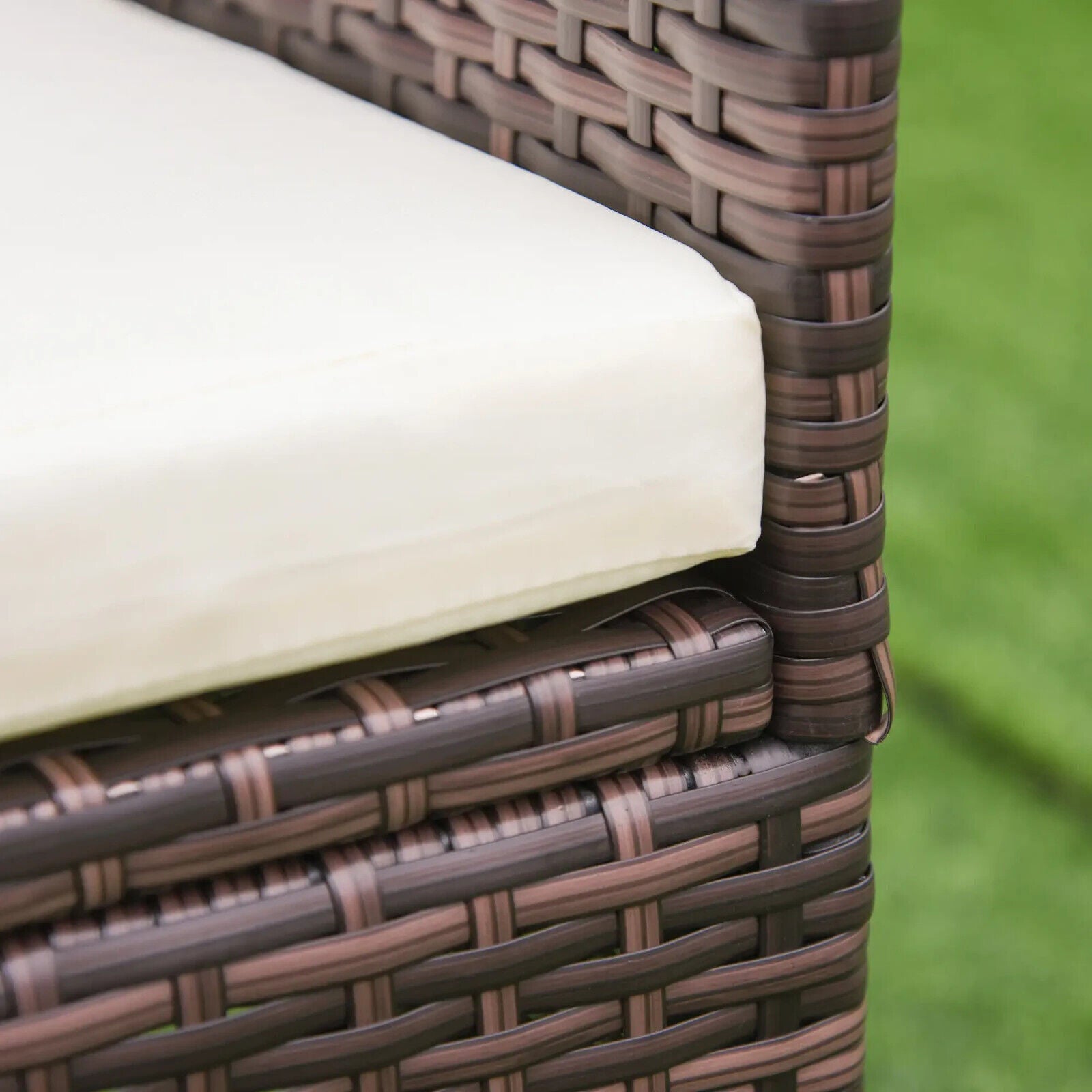 4 Piece Rattan Chair Set with Cushion Patio Sofa Seating Garden Furniture Coffee - Home and Garden Furniture Shop - #rustic - furniture#