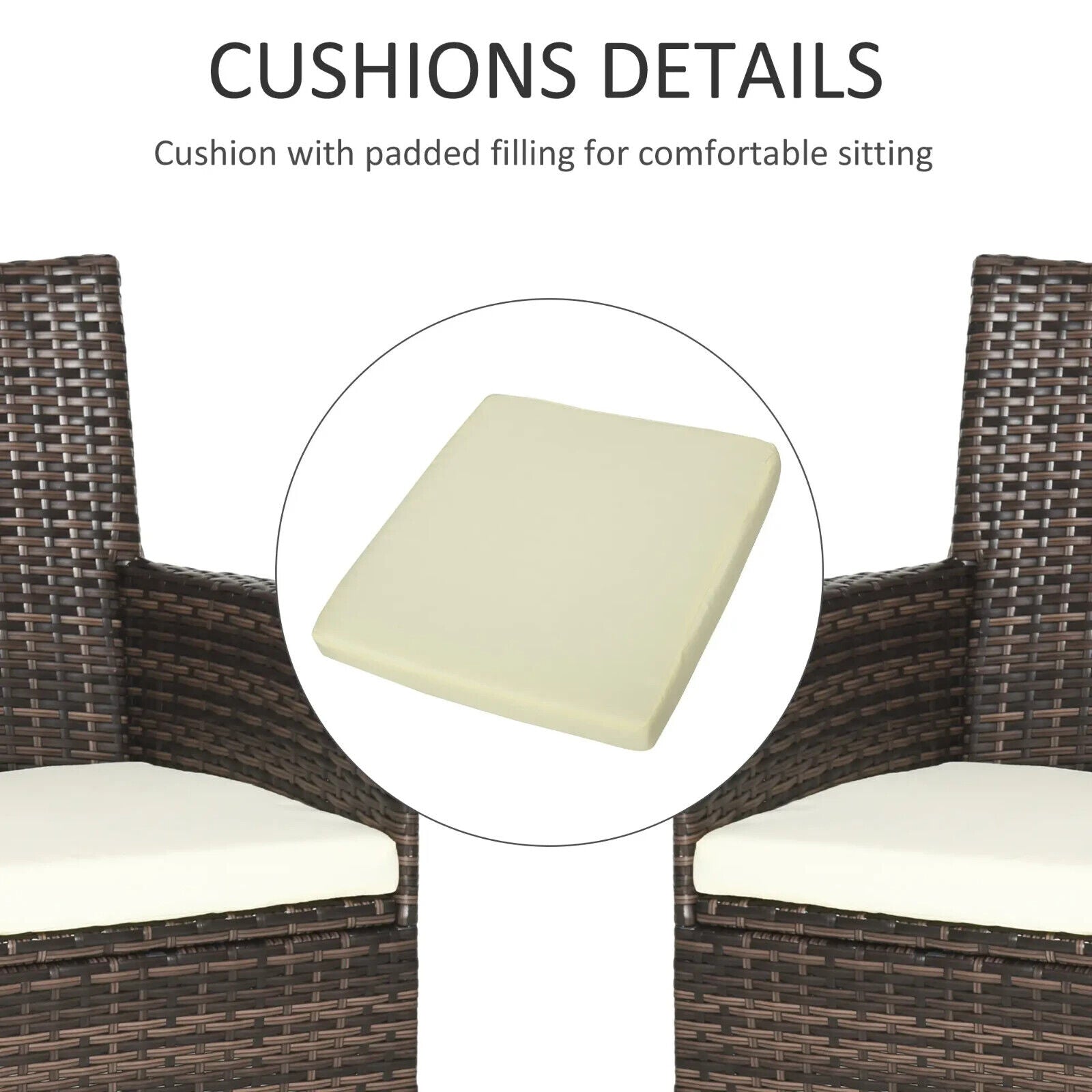 4 Piece Rattan Chair Set with Cushion Patio Sofa Seating Garden Furniture Coffee - Home and Garden Furniture Shop - #rustic - furniture#