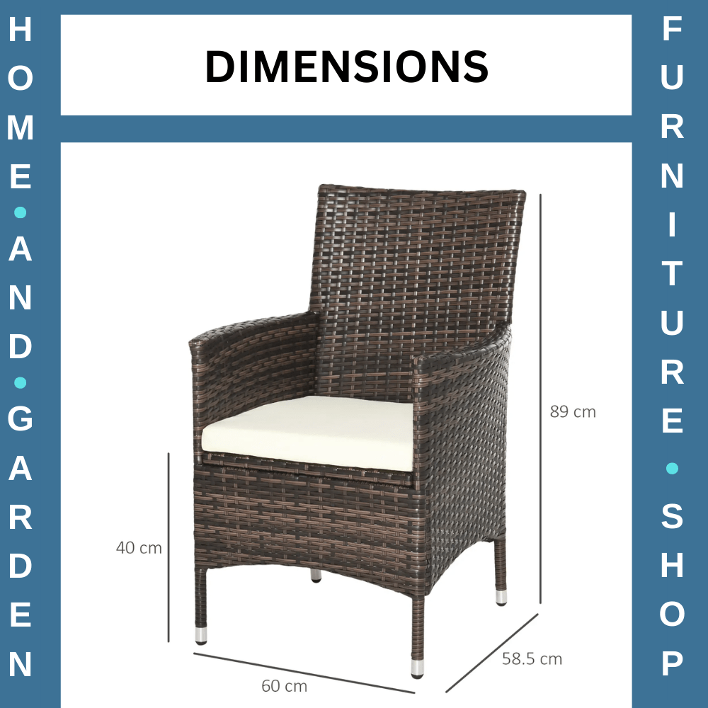 4 Piece Rattan Chair Set with Cushion Patio Sofa Seating Garden Furniture Coffee - Home and Garden Furniture Shop - rustic - furniture