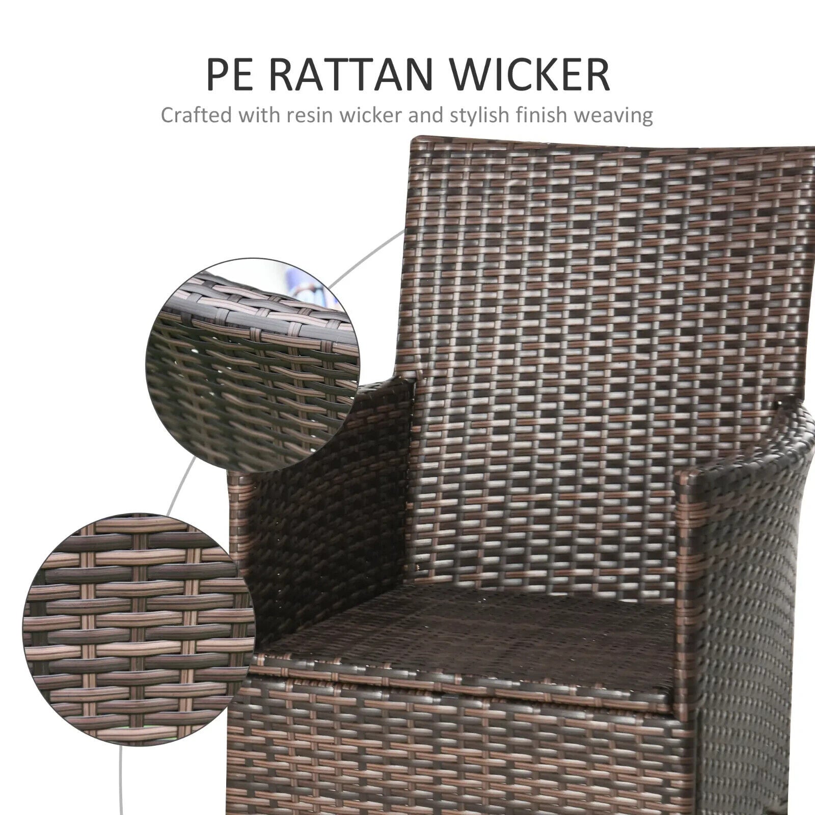4 Piece Rattan Chair Set with Cushion Patio Sofa Seating Garden Furniture Coffee - Home and Garden Furniture Shop - #rustic - furniture#