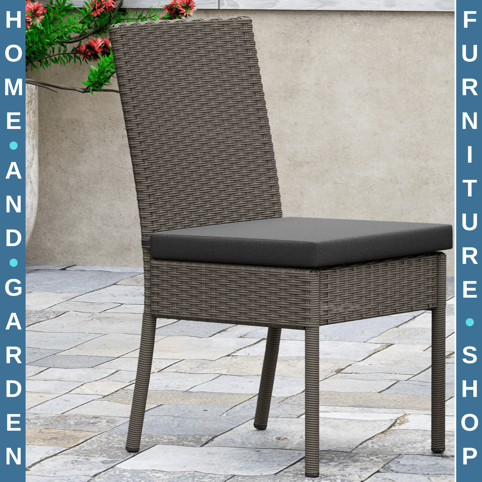 4 Piece Rattan Garden Dining Chairs with Cushions Wicker Patio Furniture Set - Home and Garden Furniture Shop - #rustic - furniture#