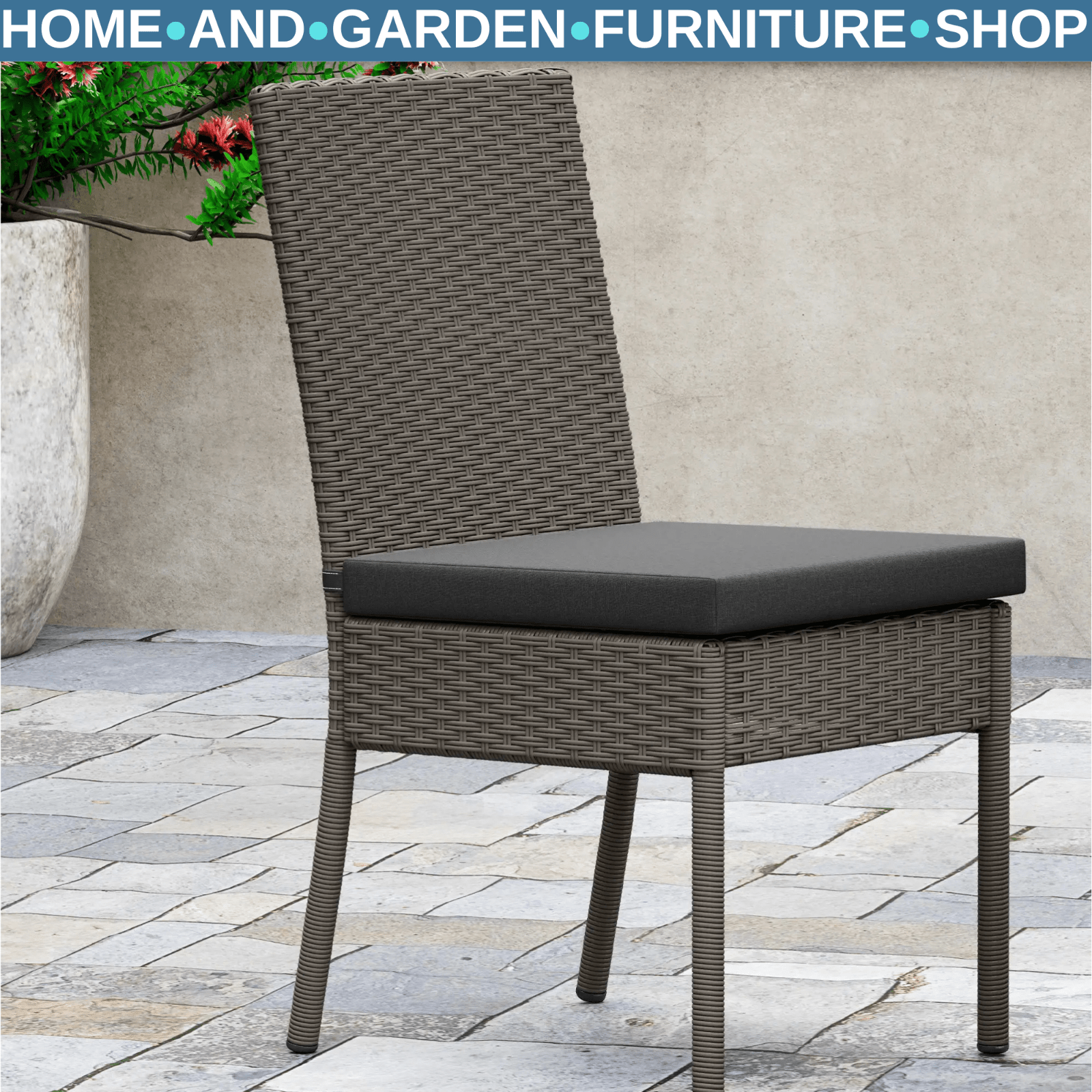 4 Piece Rattan Garden Dining Chairs with Cushions Wicker Patio Furniture Set - Home and Garden Furniture Shop - #rustic - furniture#