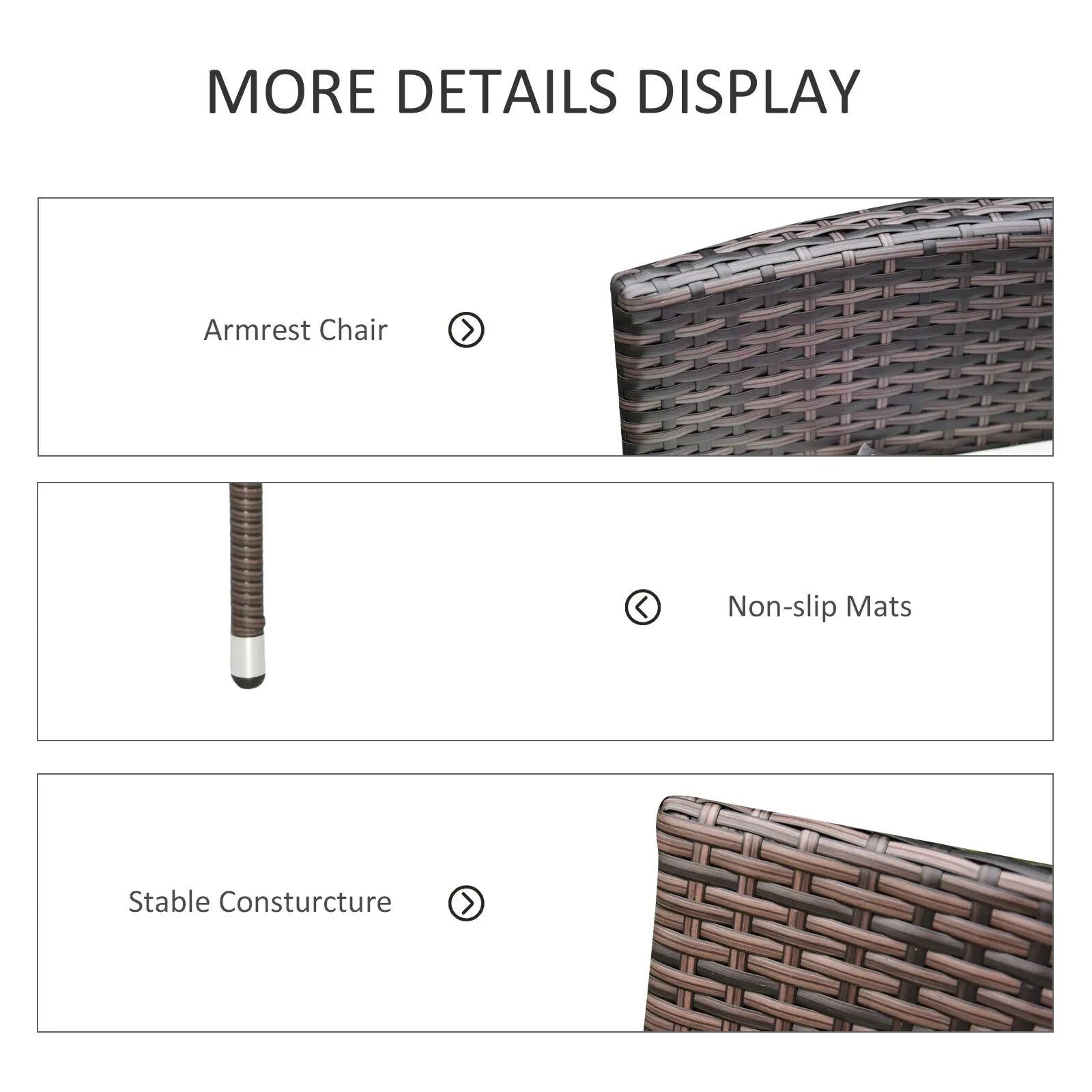 4 Piece Rattan Garden Furniture Set Outdoor Cushioned Patio Chairs and Sofa Set - Home and Garden Furniture Shop - rustic - furniture