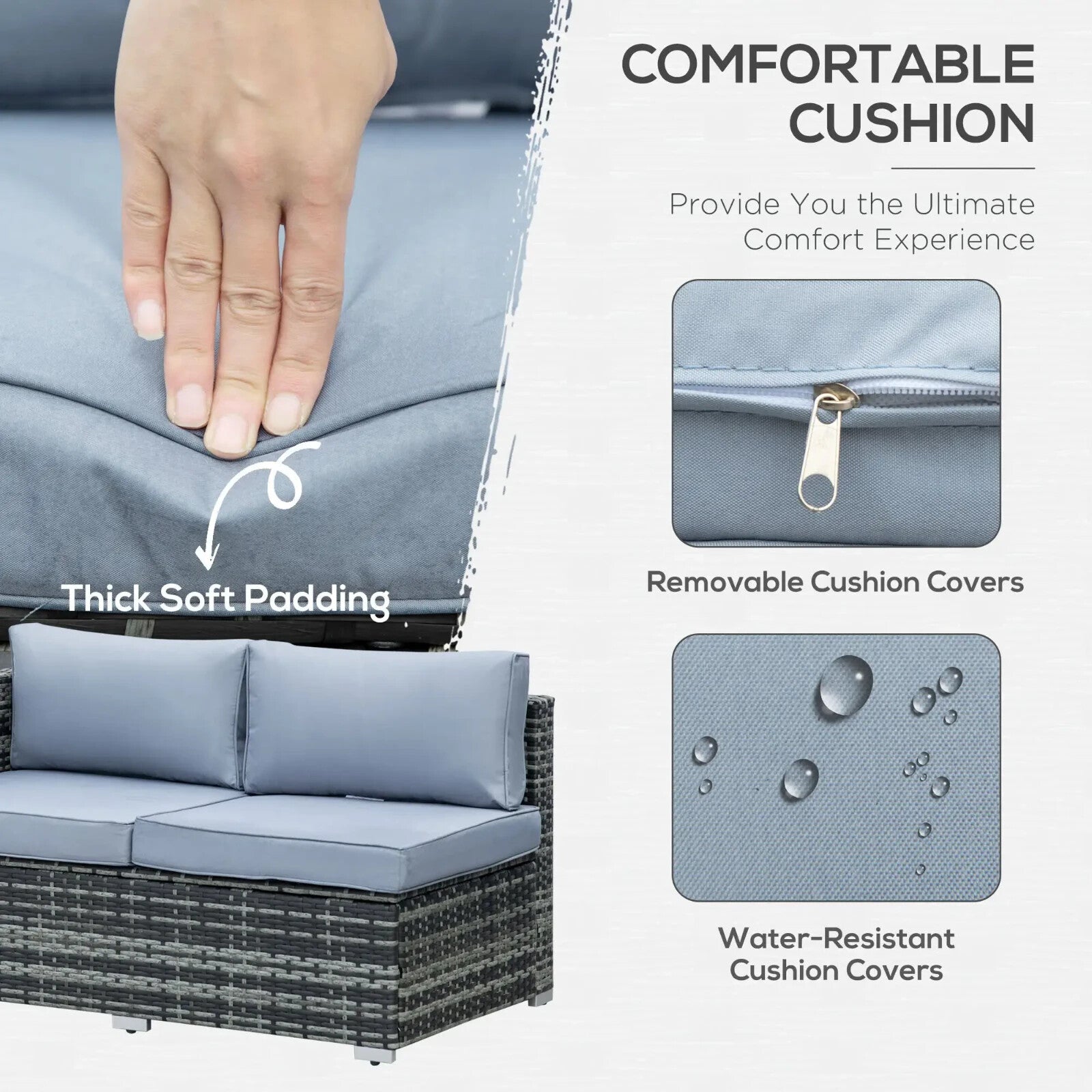 4 Piece Rattan Garden Furniture Set w/ Corner Sofa Loveseat & Patio Dining Table - Home and Garden Furniture Shop - rustic - furniture