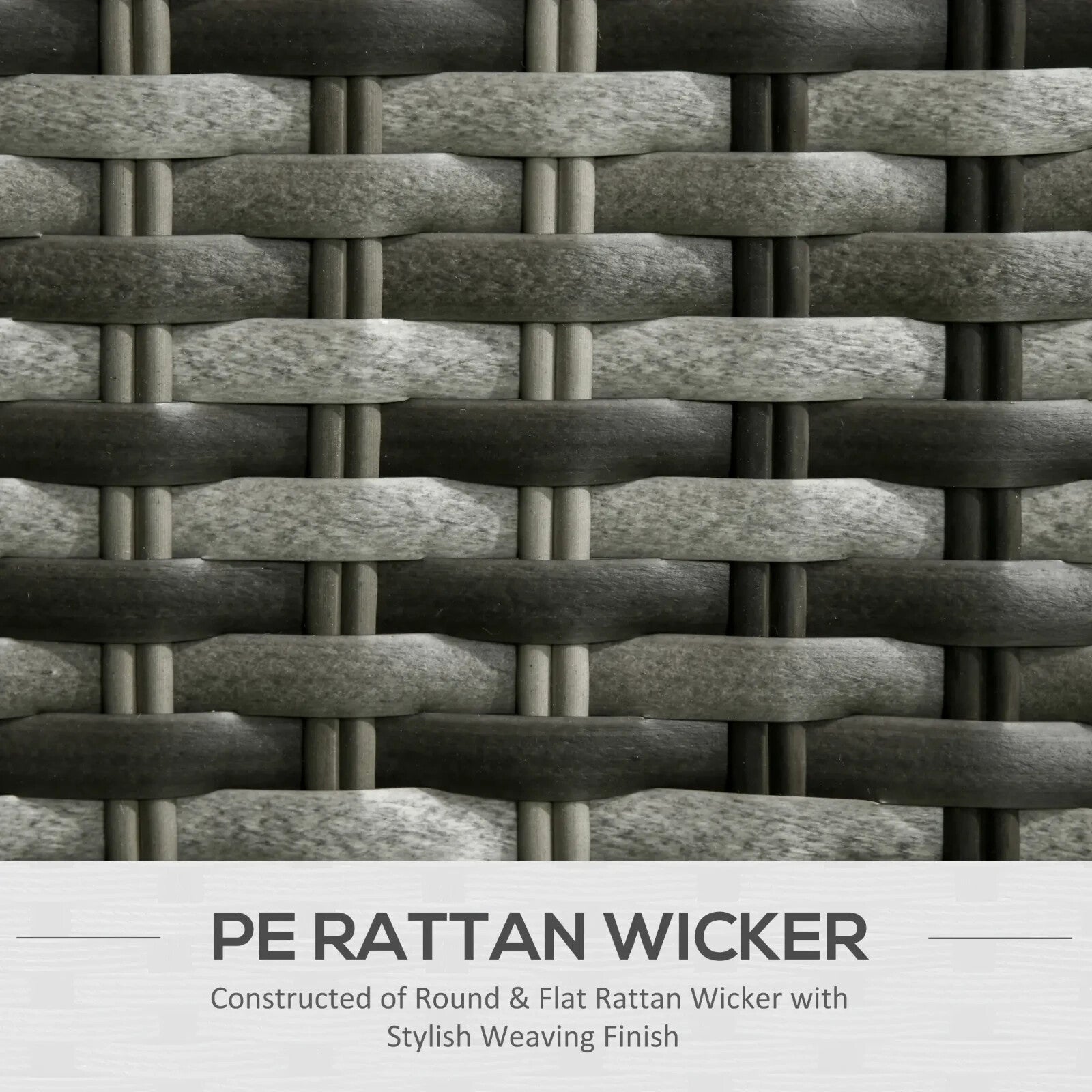 4 - Piece Rattan Garden Furniture Set Wicker Sofa Chairs & Table with Cushion Grey - Home and Garden Furniture Shop - rustic - furniture