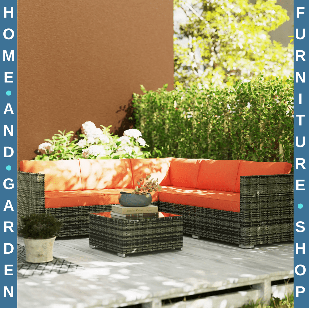 4 Piece Rattan Garden Furniture Set with Corner Sofa Loveseat and Coffee Table - Home and Garden Furniture Shop - #rustic - furniture#