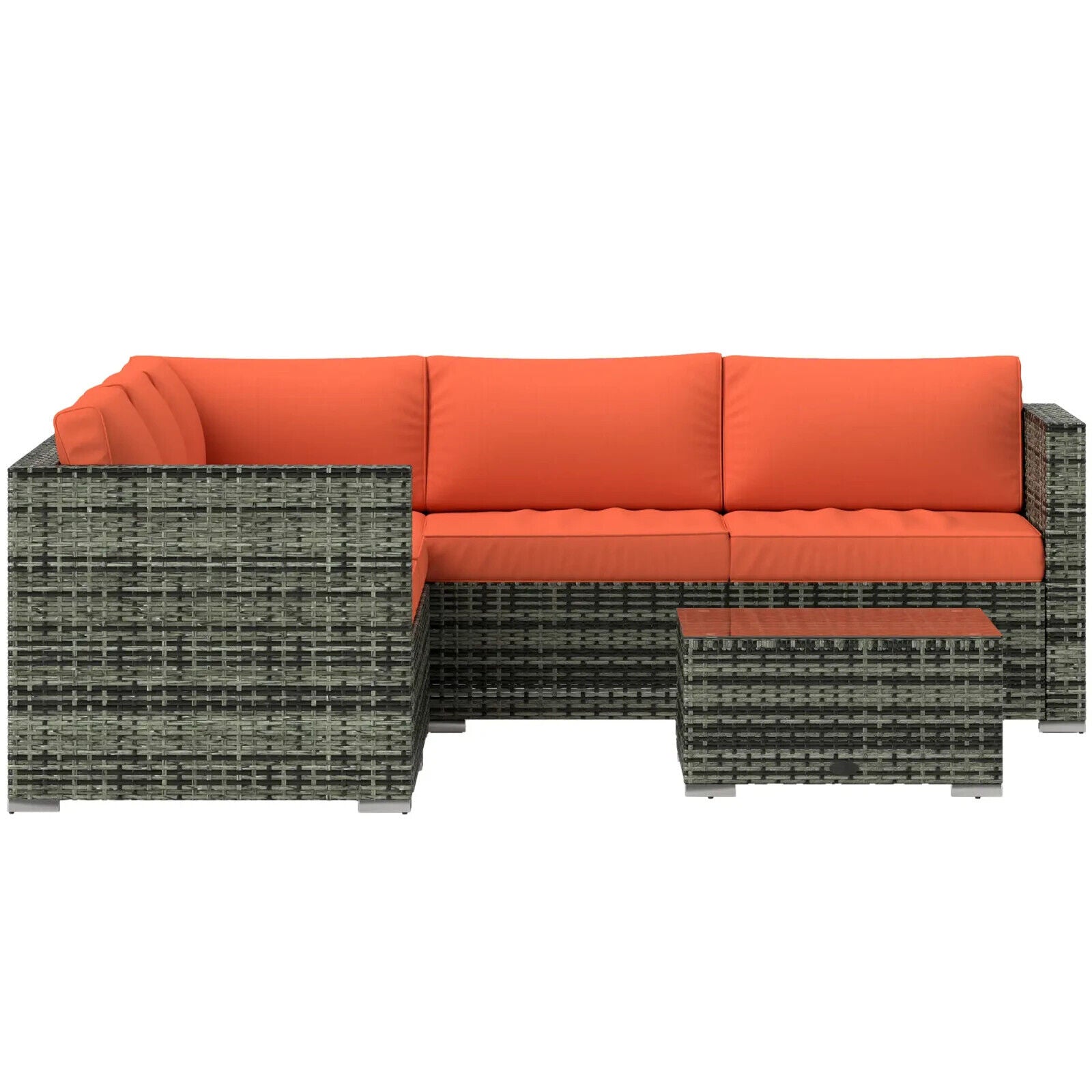 4 Piece Rattan Garden Furniture Set with Corner Sofa Loveseat and Coffee Table - Home and Garden Furniture Shop - #rustic - furniture#