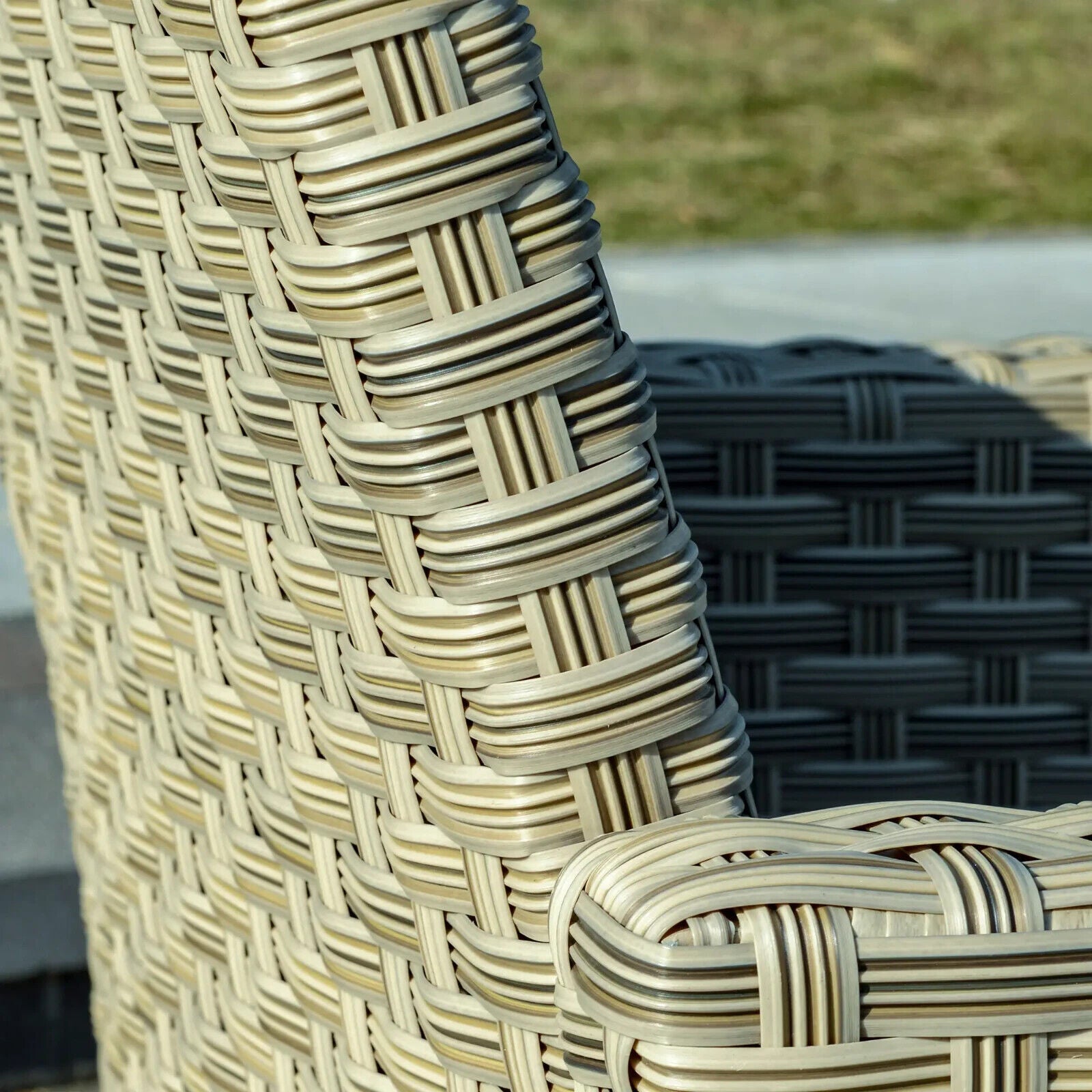 4 Piece Rattan Garden Sofa Set Outdoor Sectional Furniture Aluminium Frame Patio - Home and Garden Furniture Shop - #rustic - furniture#