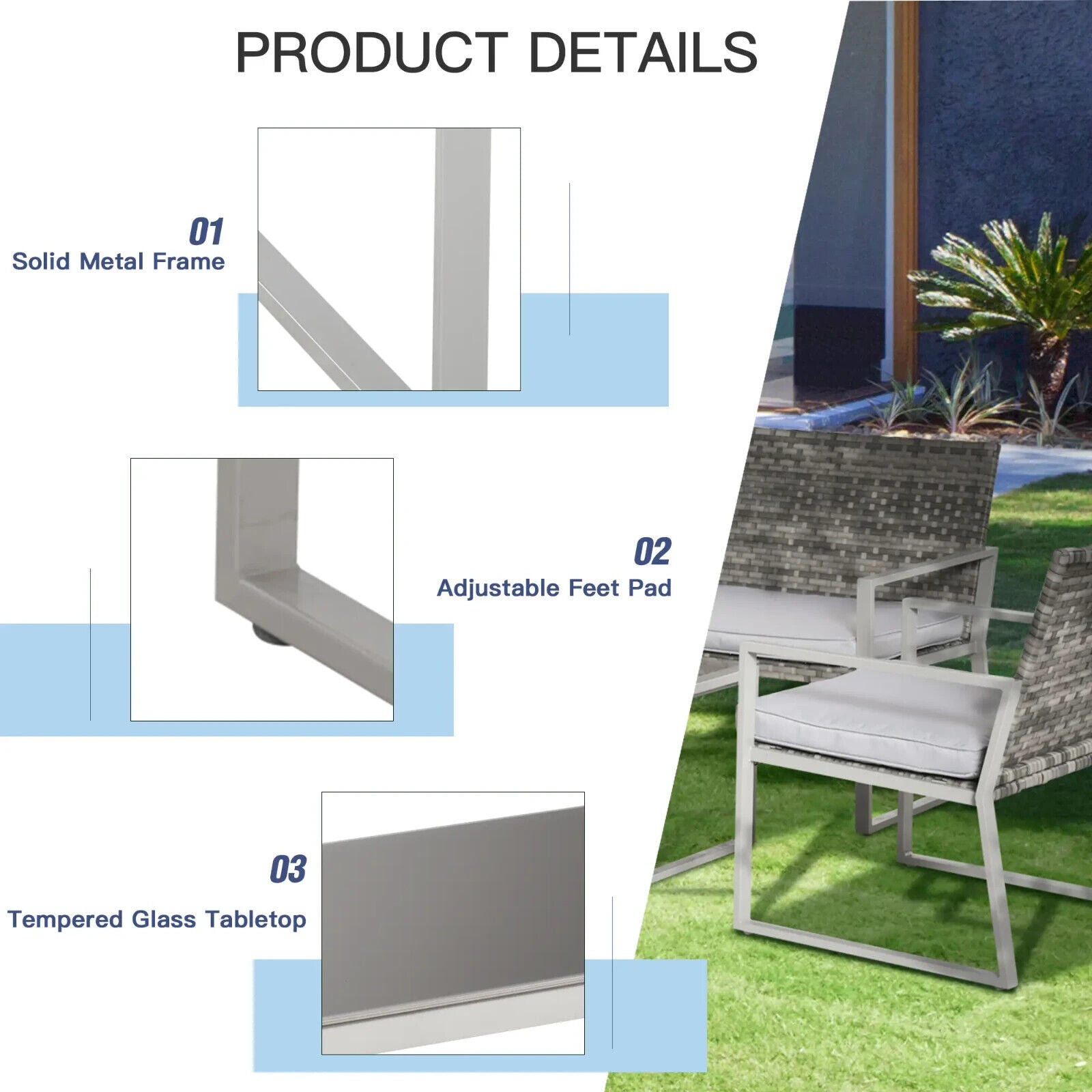 4 Piece Rattan Outdoor Garden Furniture Set w/ Seating for Patio or Conservatory - Home and Garden Furniture Shop - #rustic - furniture#